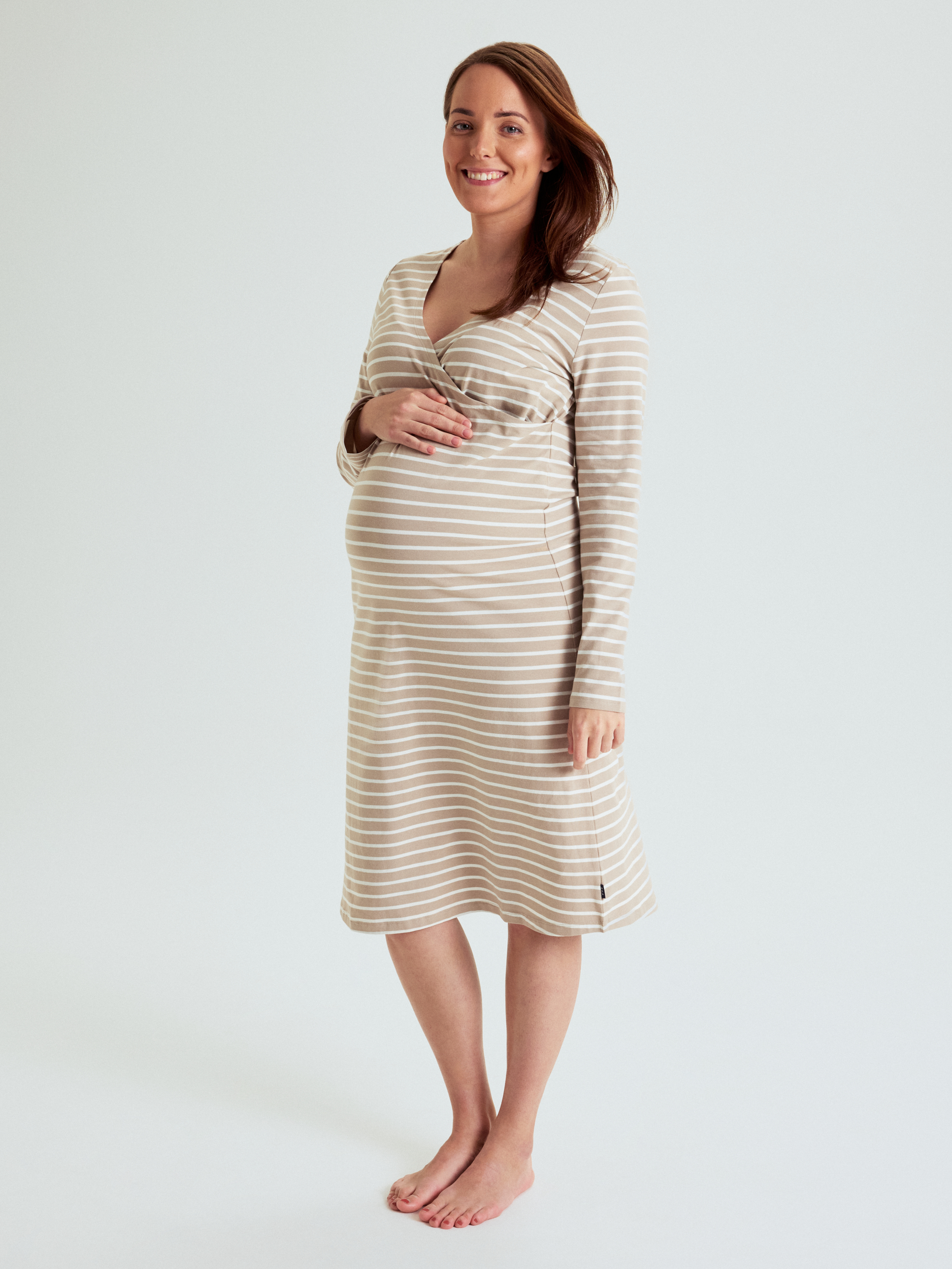 Amningnattlinne randigt vuxen | barnklader - pyjamas-nattlinnen - nattlinnen | BabyMode