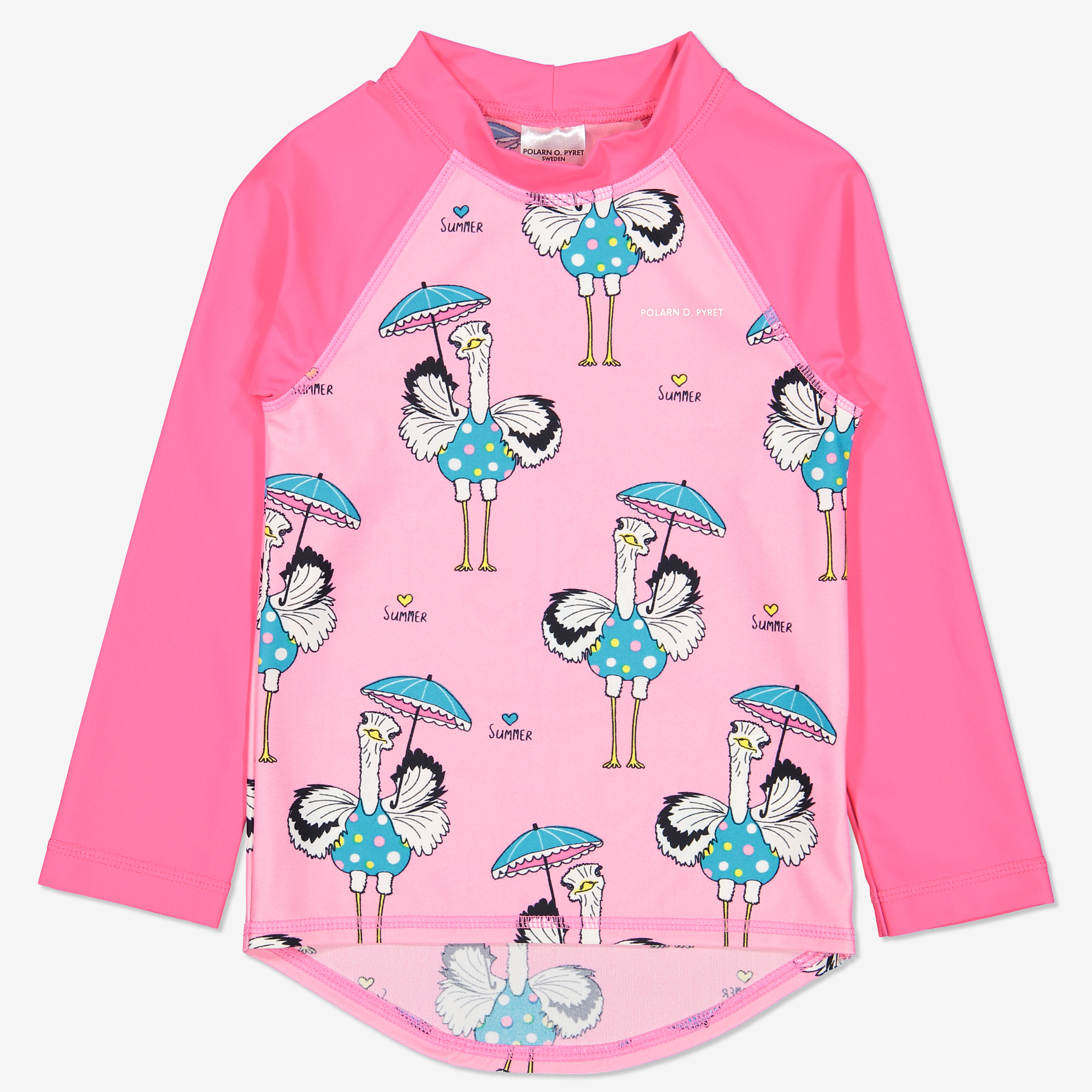 Polarn O. Pyret UV- tröja med struts tryck rosa