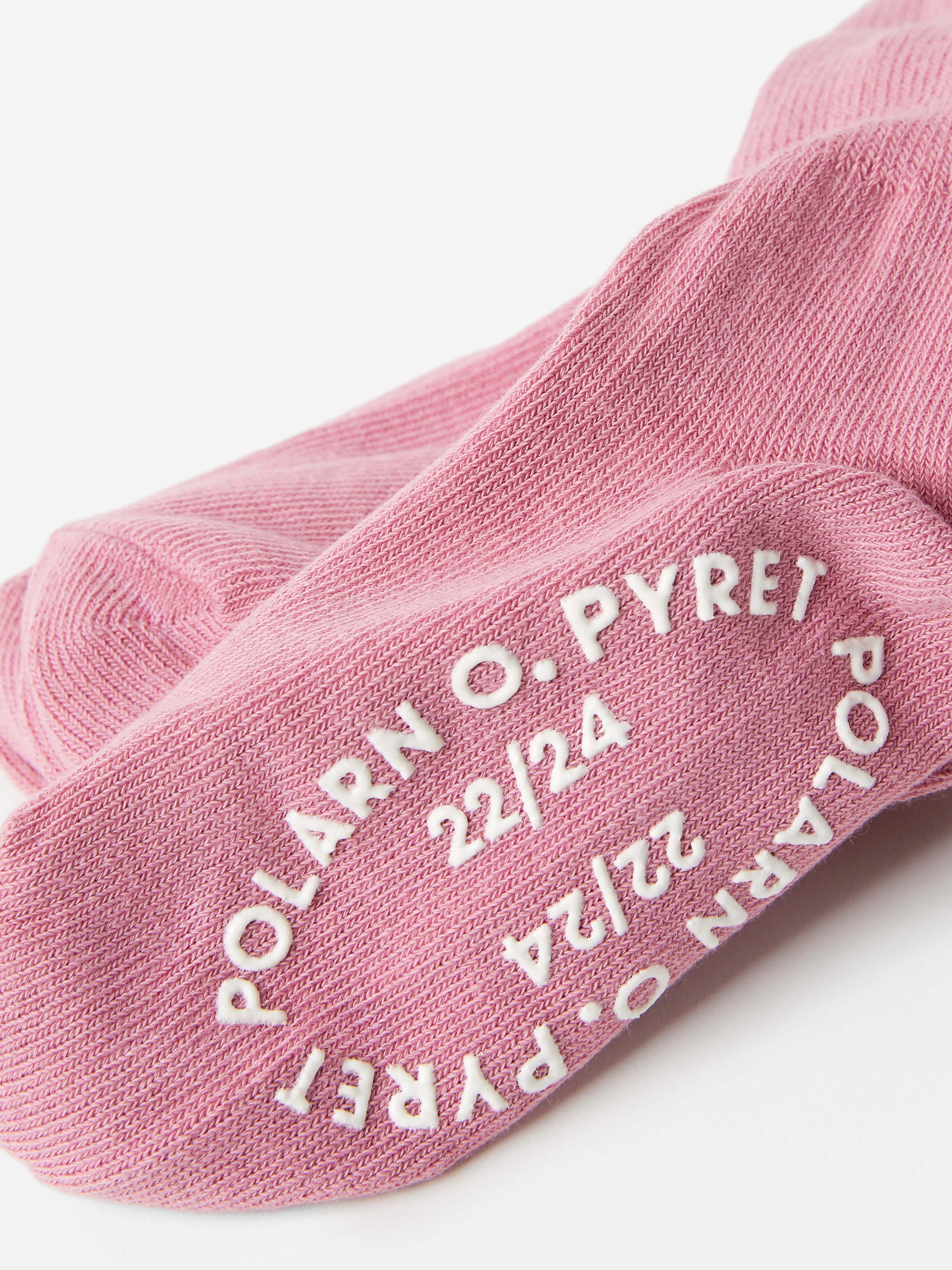 Polarn O. Pyret 2-pack strumpor med halkskydd rosa