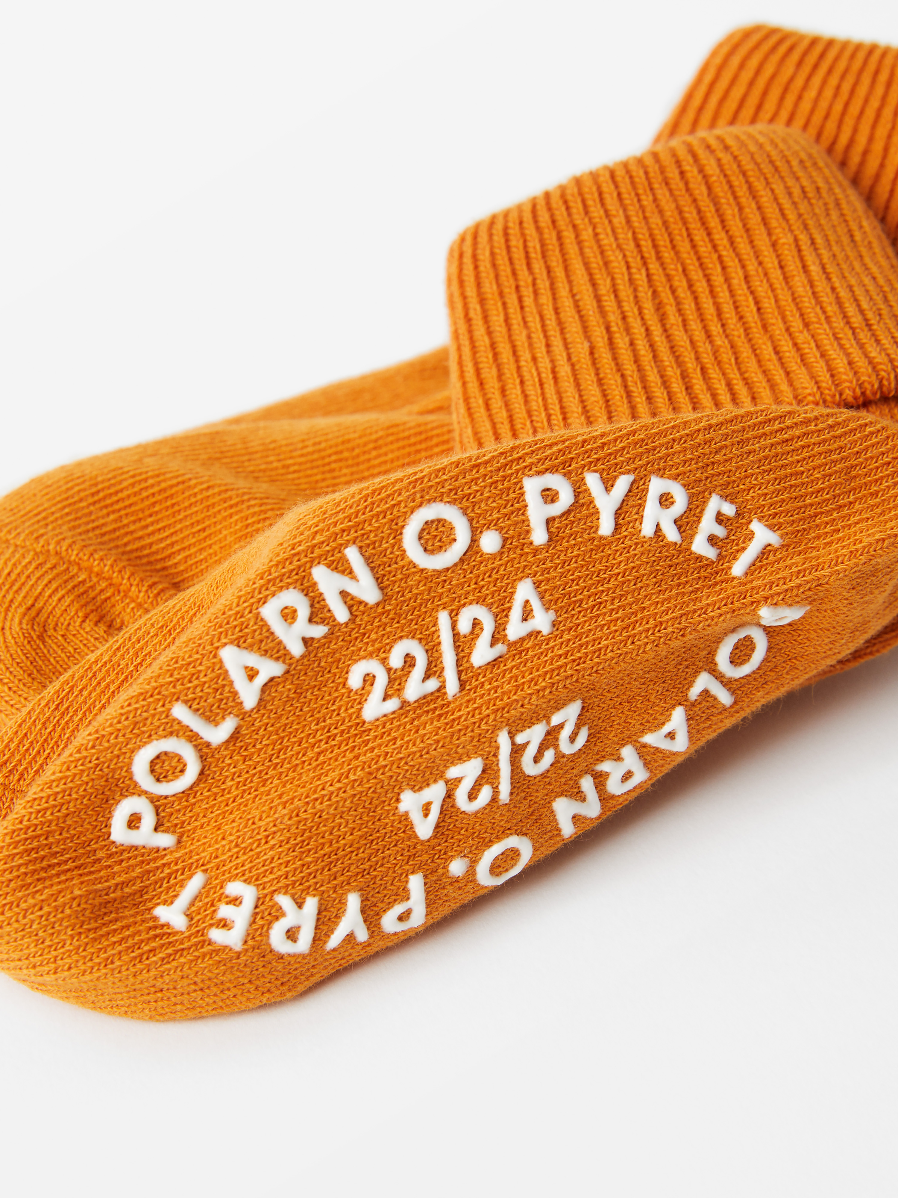 Polarn O. Pyret 2-pack strumpor med halkskydd orange