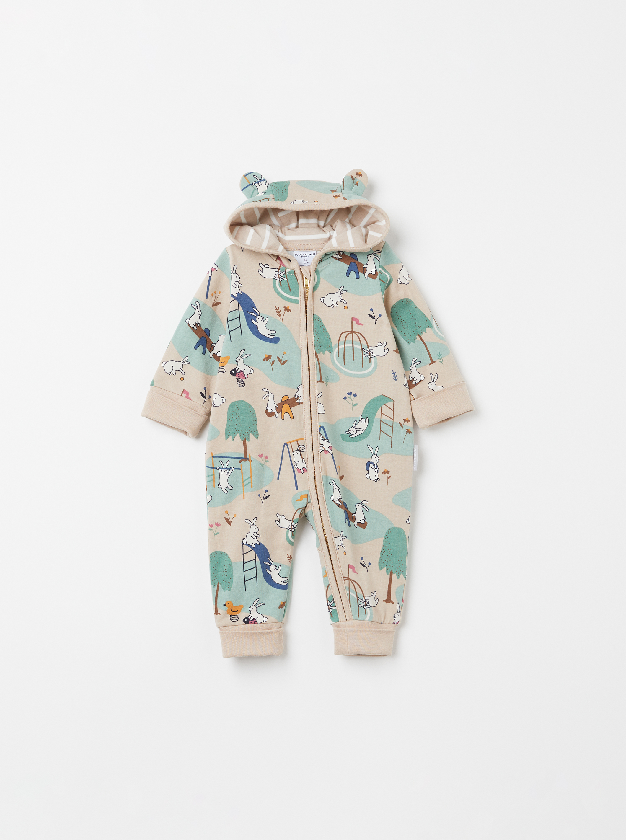 Polarn O. Pyret Overall med lekparkstryck baby beige