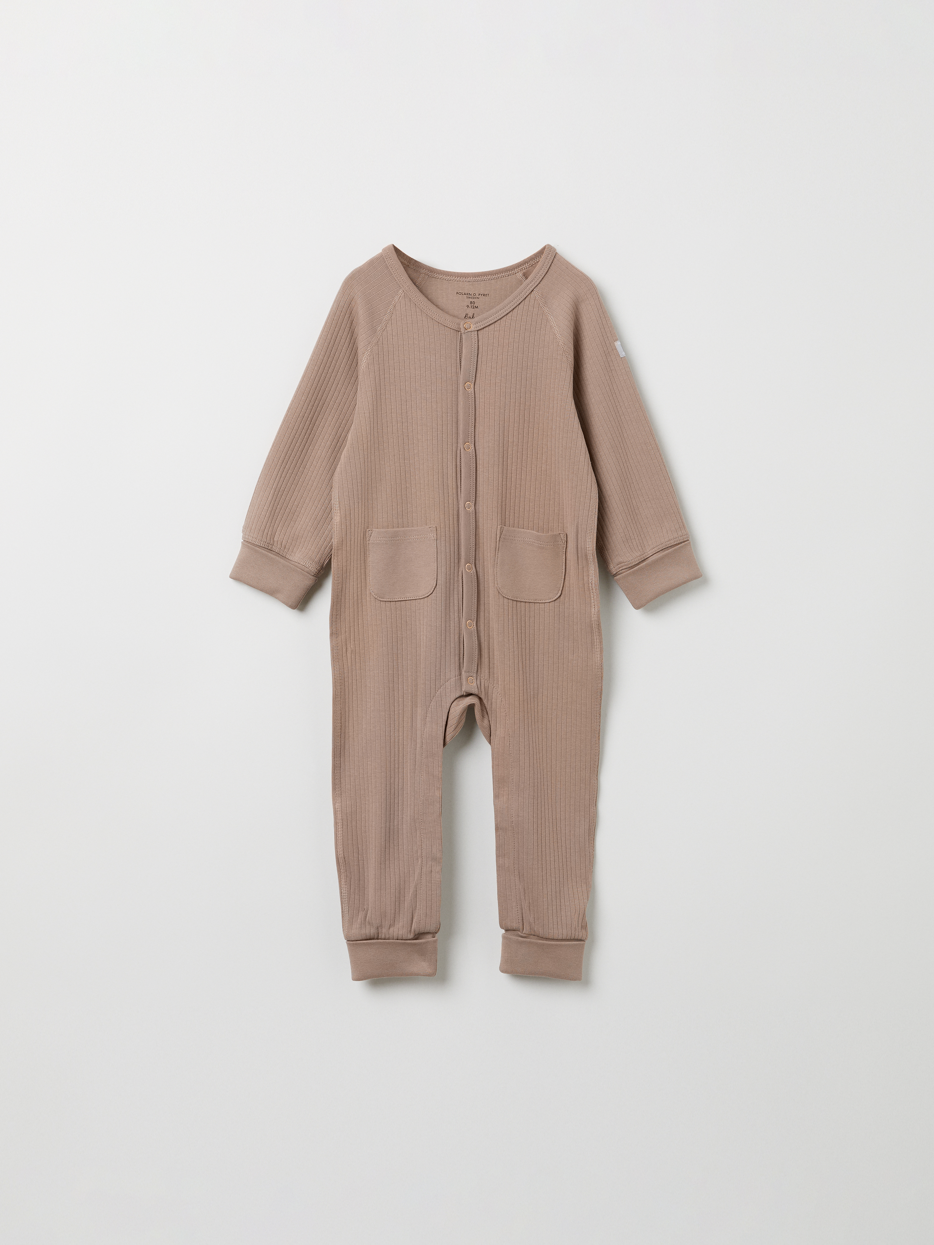 Polarn O. Pyret Ribbad overall baby beige