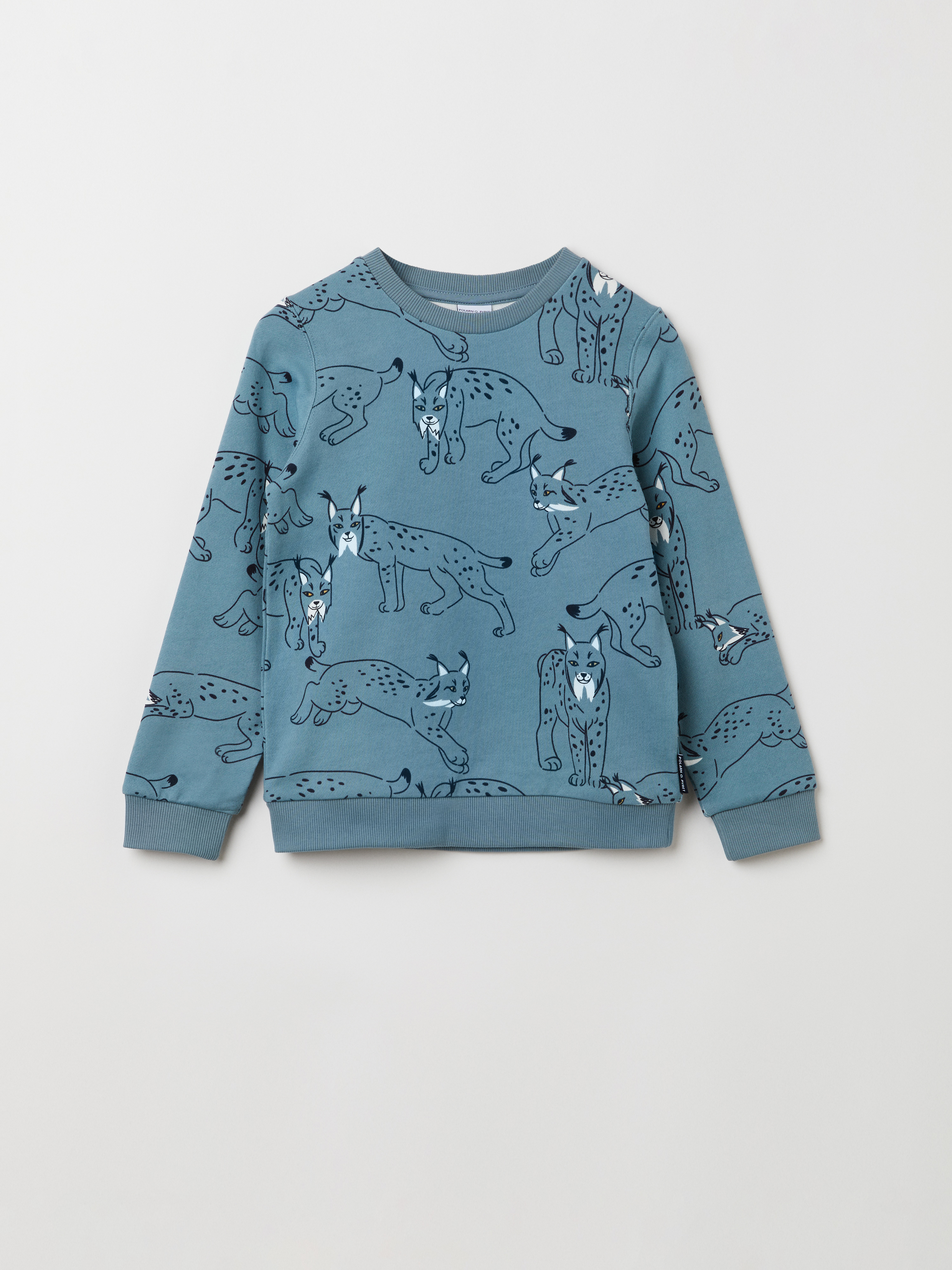 Polarn O. Pyret Sweatshirt med lokatt-tryck blå/grå