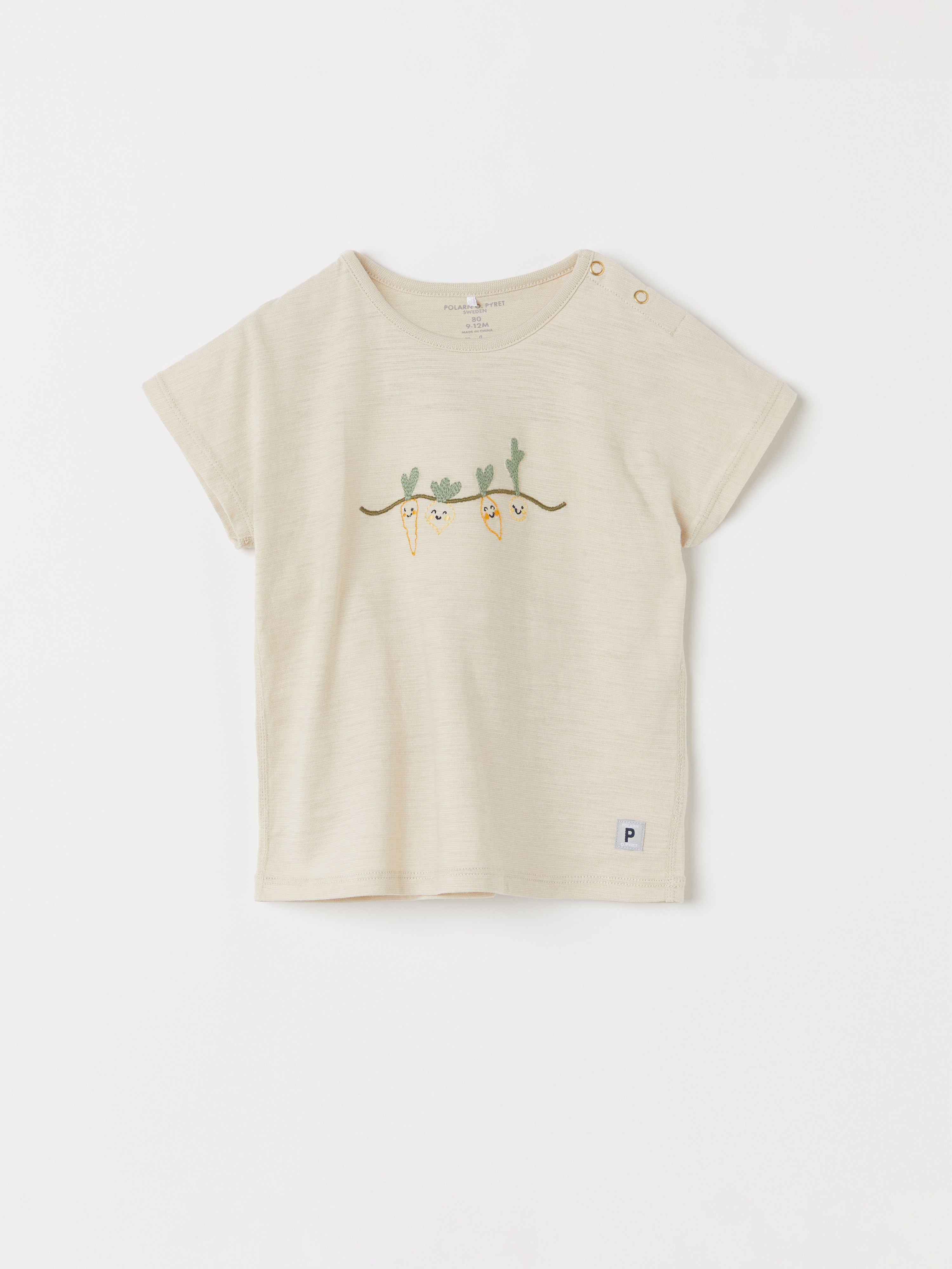 Polarn O. Pyret T-shirt med tryck baby beige