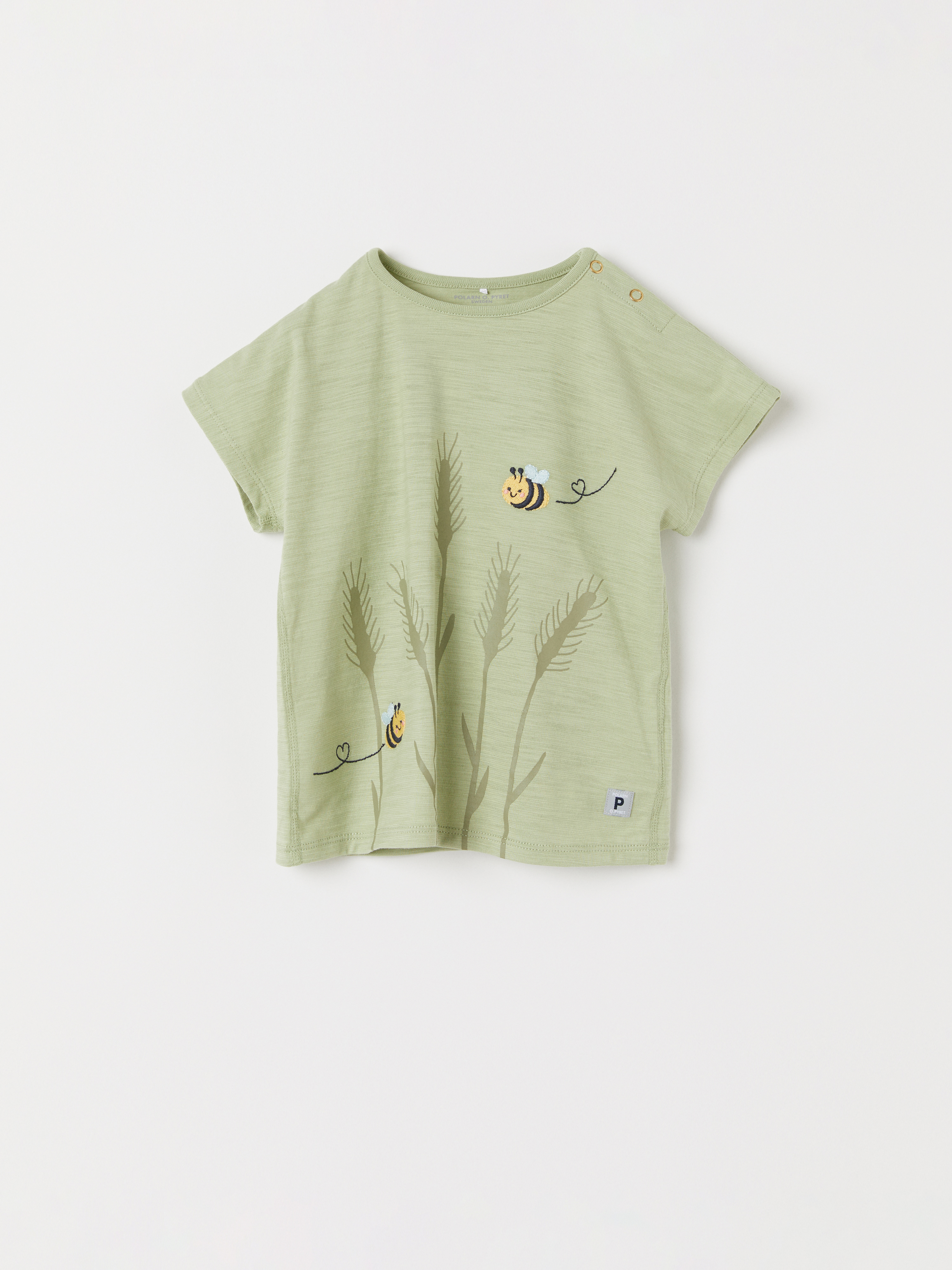 Polarn O. Pyret T-shirt med tryck baby ljusgrön