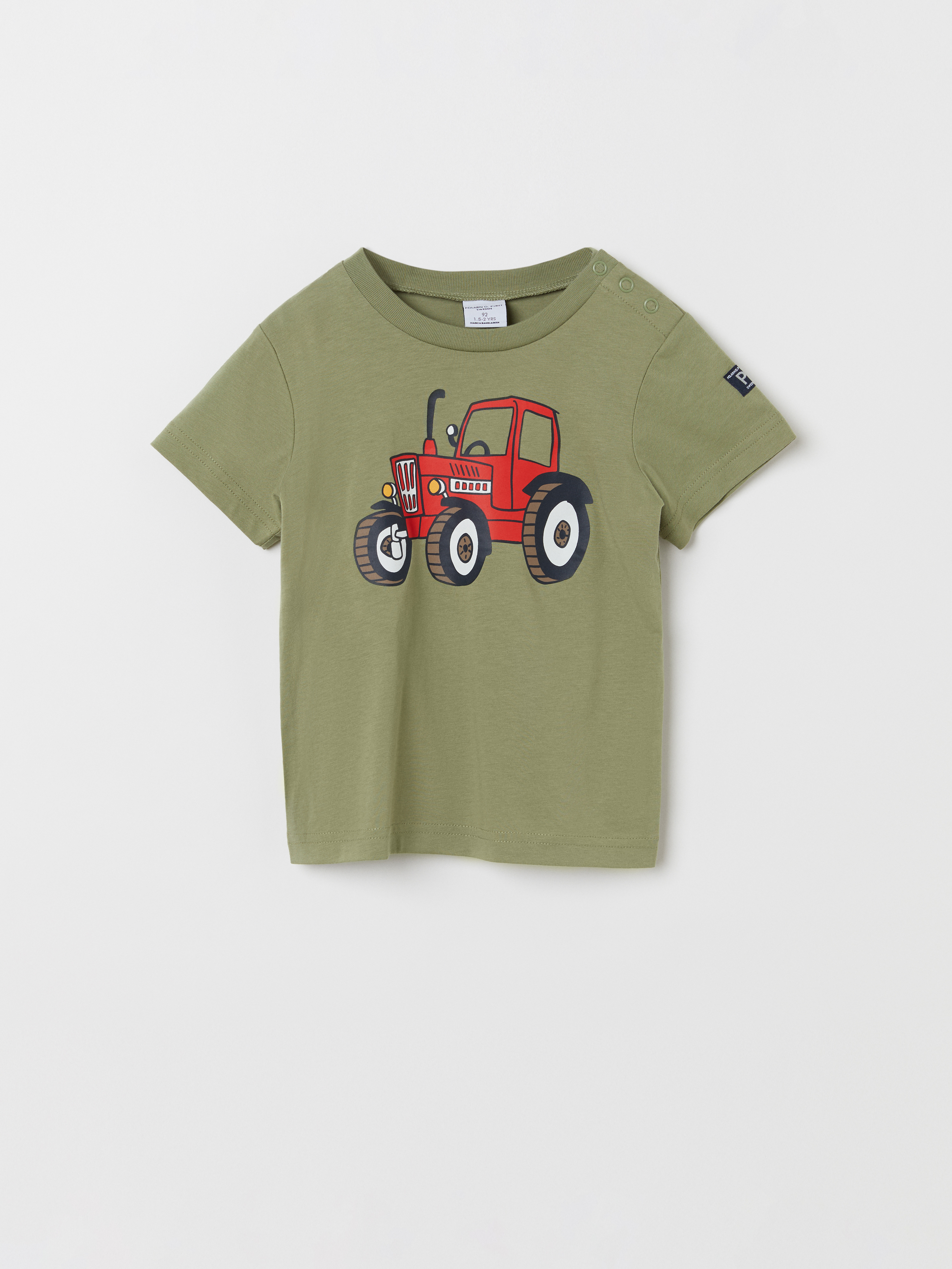 Polarn O. Pyret T-shirt med tryck olivgrön