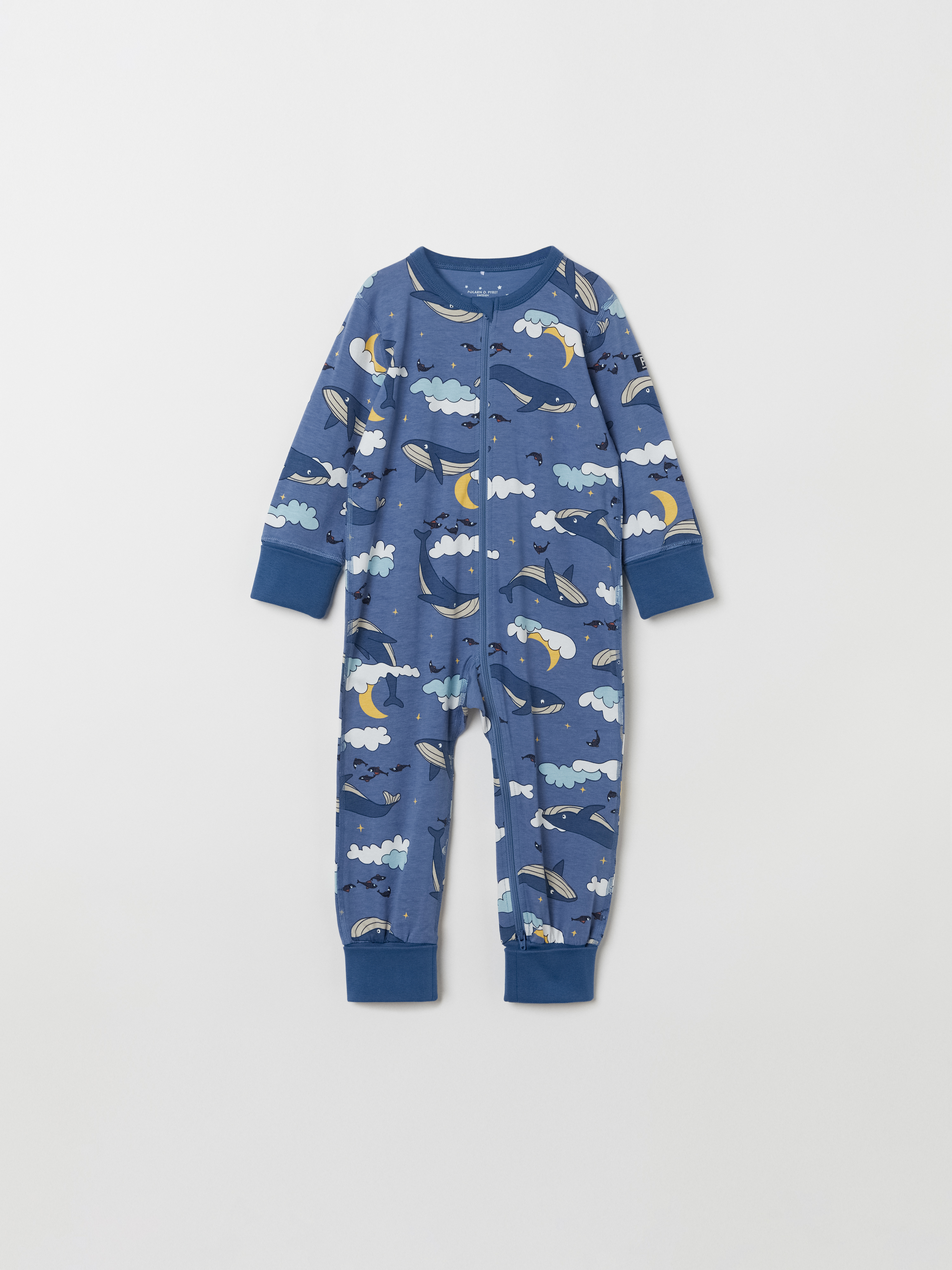 Polarn O. Pyret Pyjamasoverall med tryck mörkblå