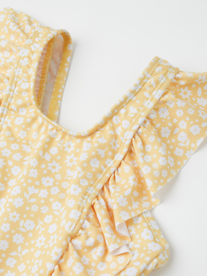 Baddräkt med volanger blommig Baddräkt med volanger blommig