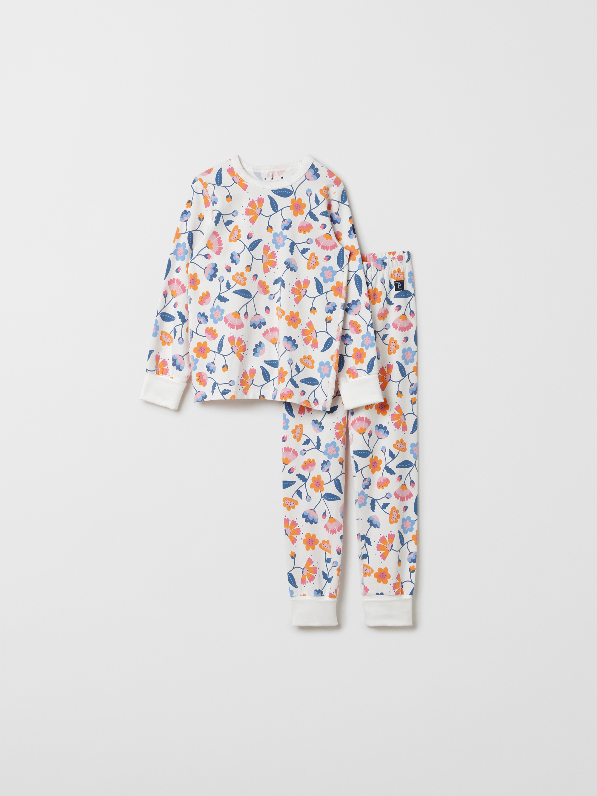 Pyjamas med nedvikbara muddar blommig