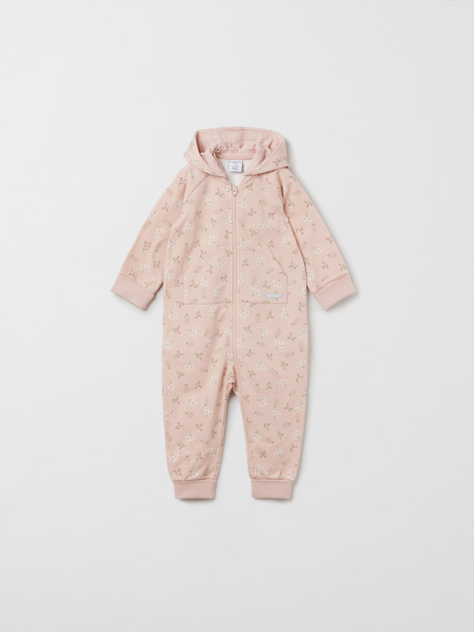 Overall med borstad insida blommig Overall med borstad insida blommig