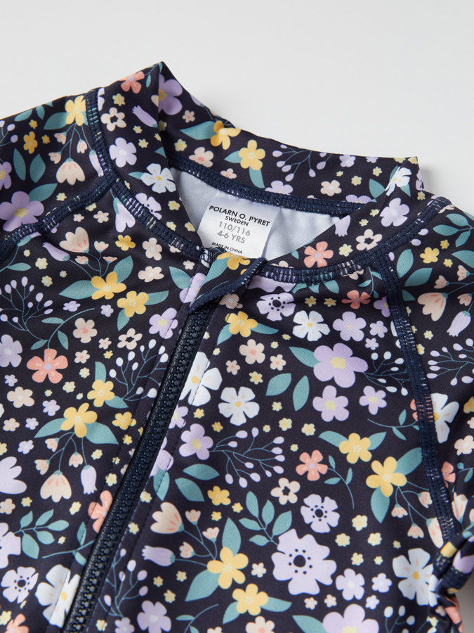 Långärmad baddräkt blommig Långärmad baddräkt blommig