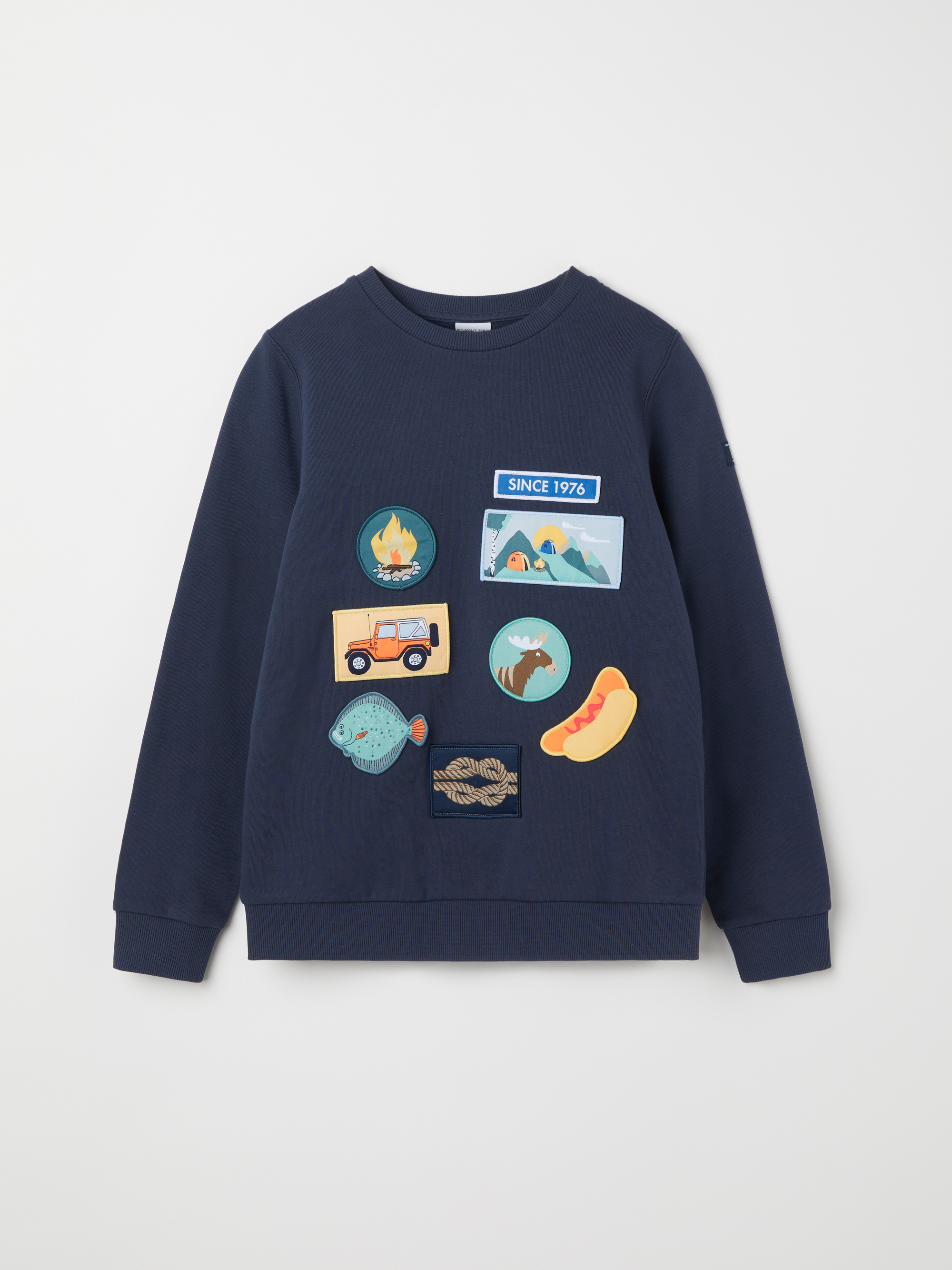 Polarn O. Pyret Sweatshirt med äventyrs applikationer
