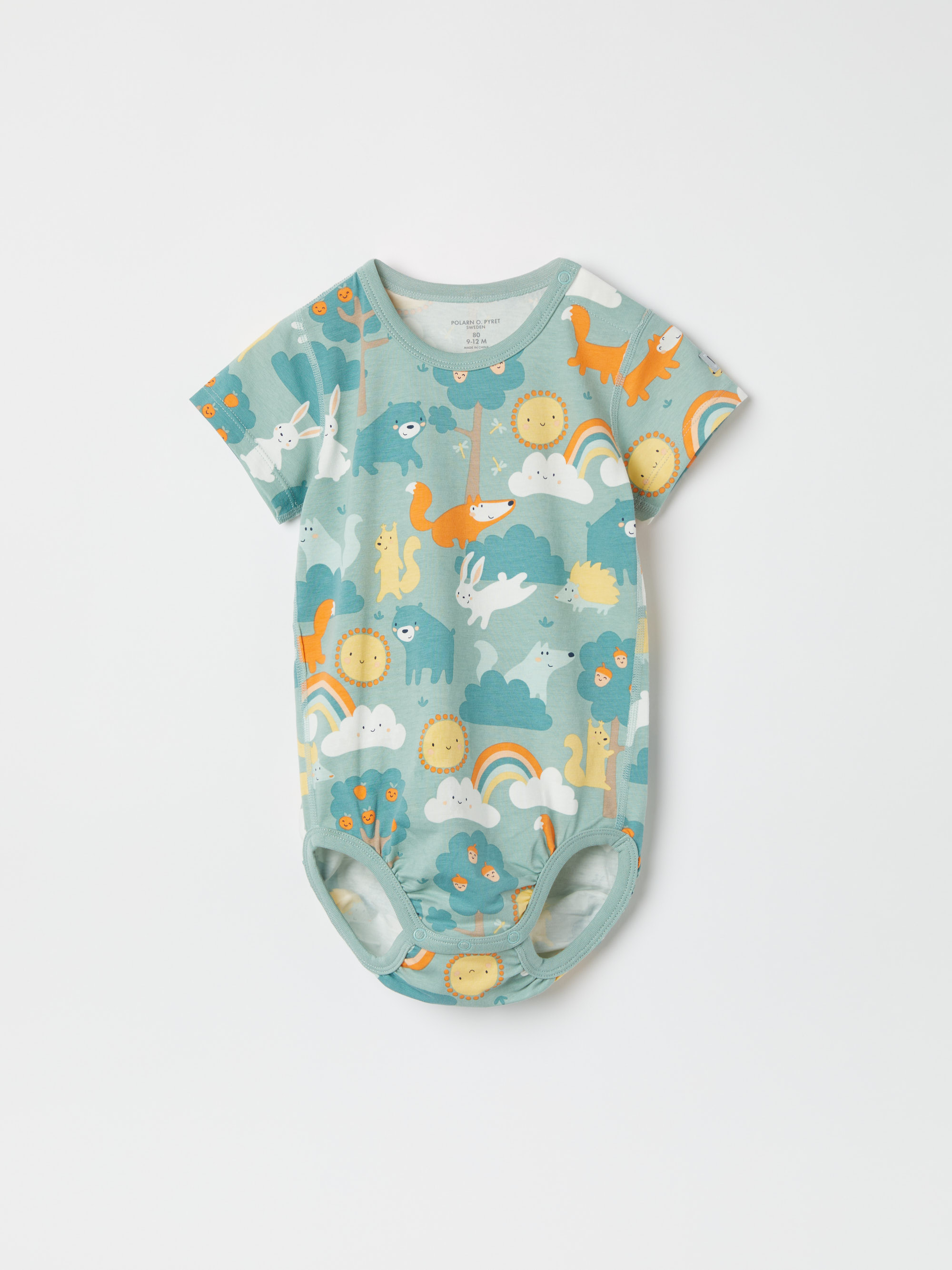 Kortärmad body djur 16351