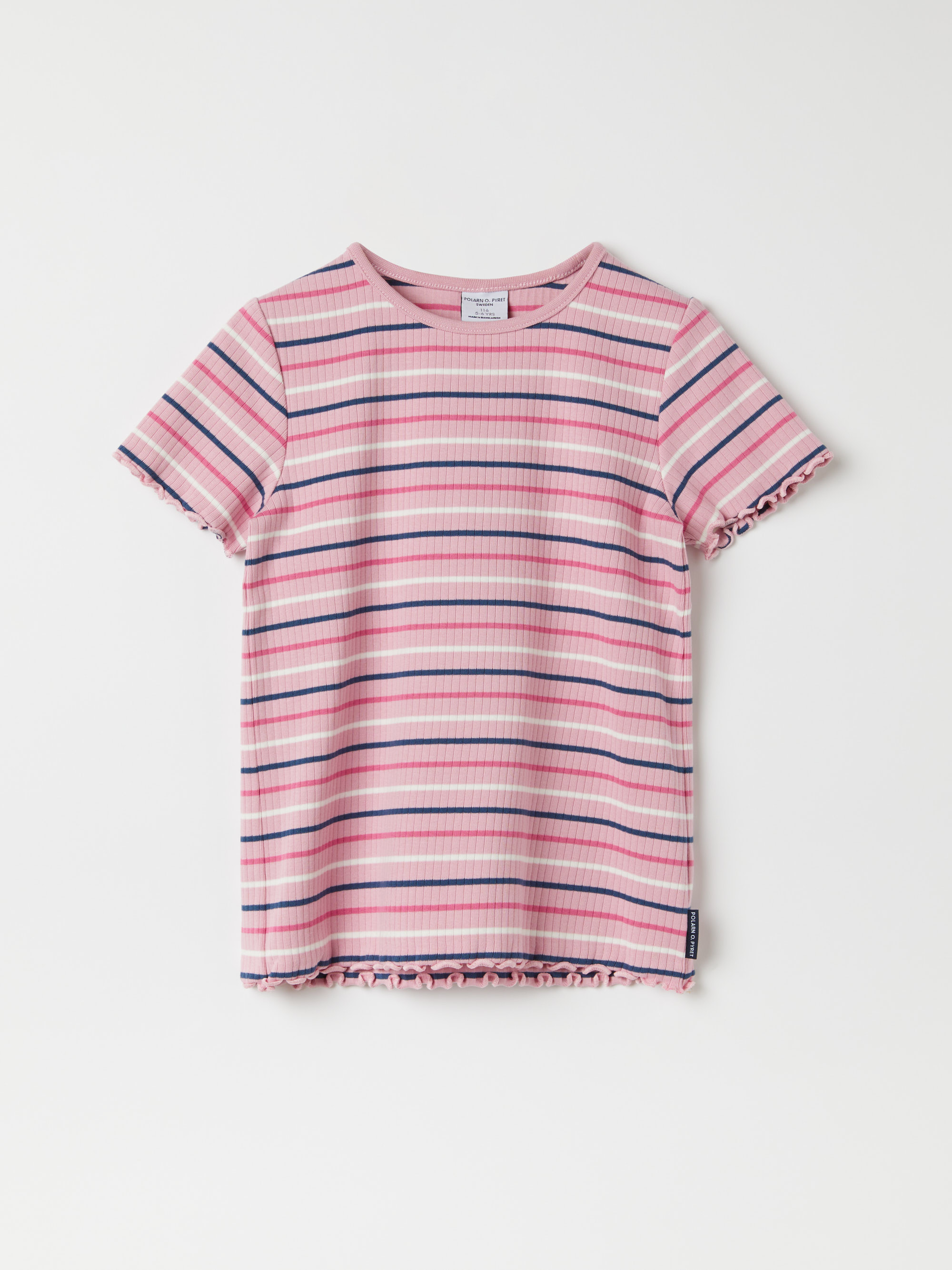 Ribbad T-shirt  med uddkant 16414