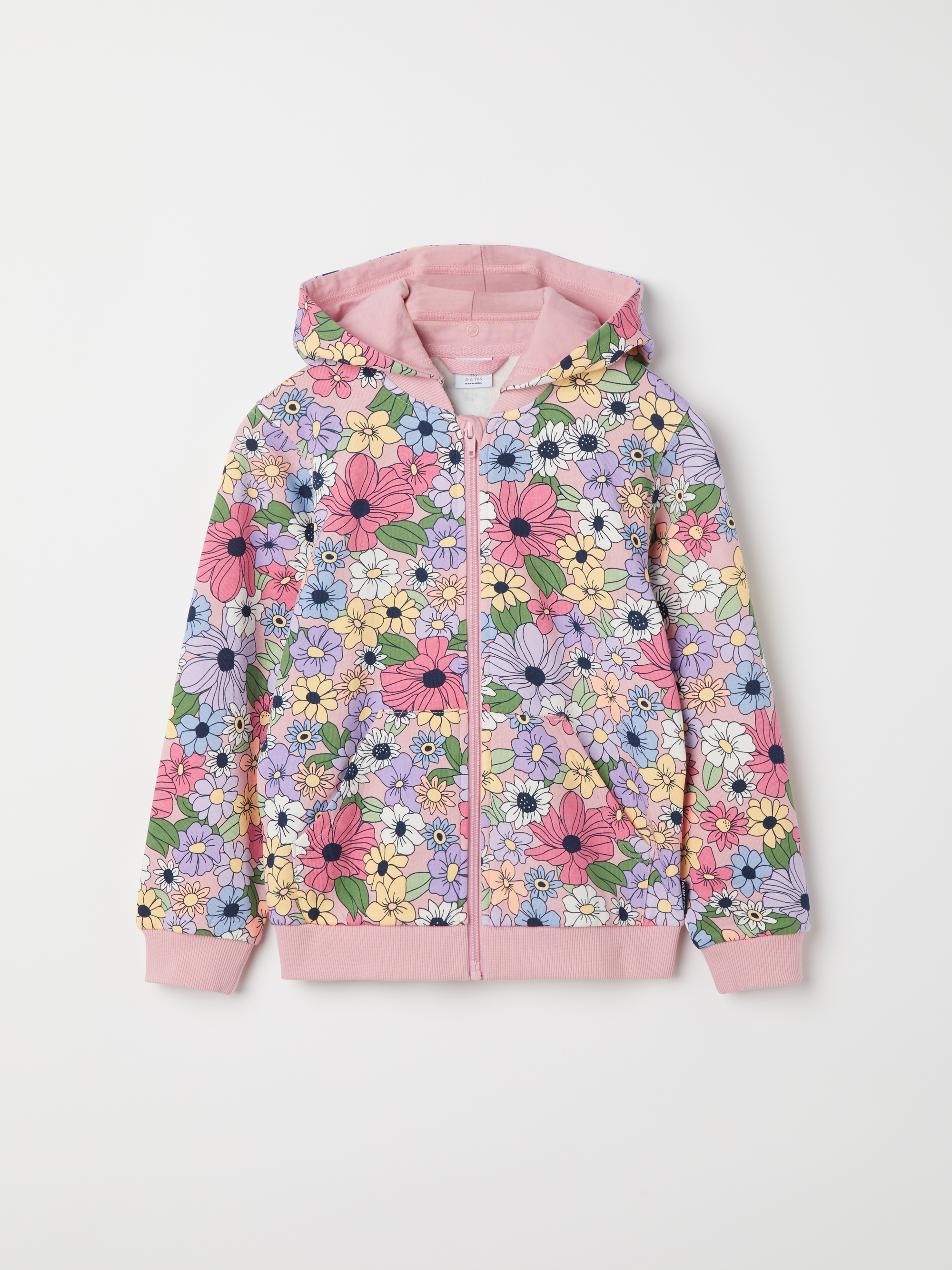 Läs mer om Hoodie med ficka blommor