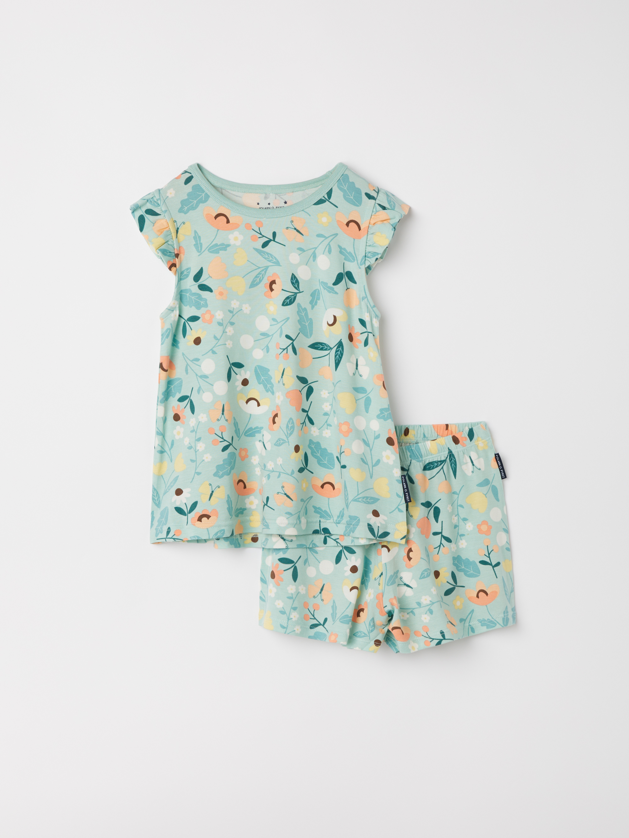 Kortärmat pyjamas set blommig 16804
