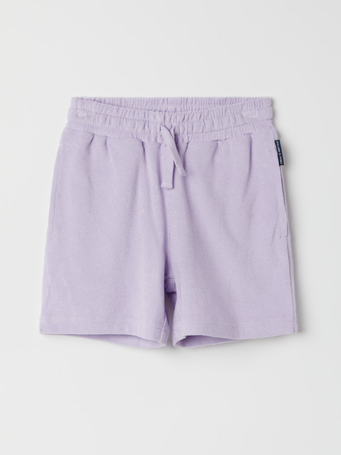 Shorts i frotté enfärgade