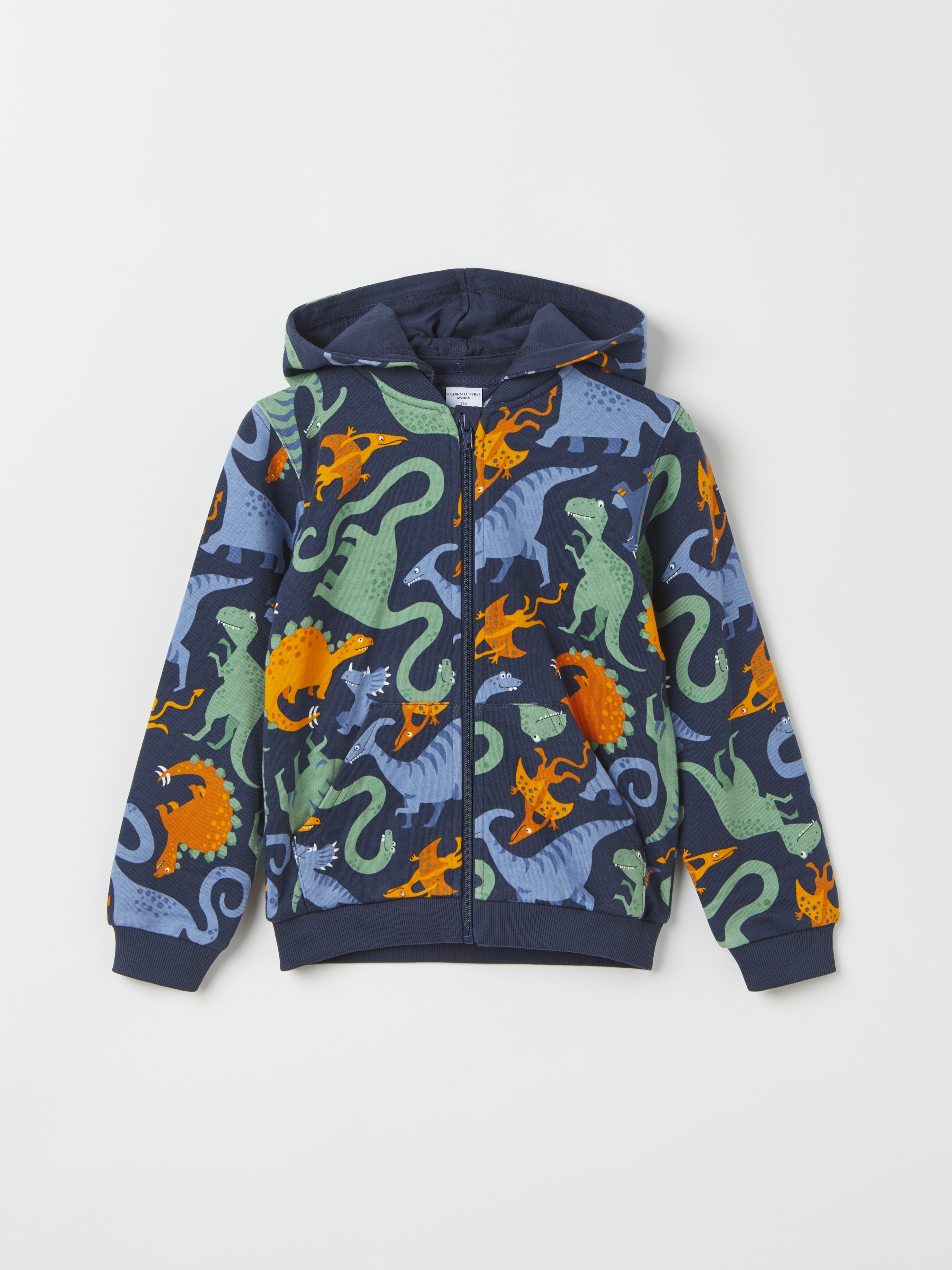 Hoodie med ficka dinosaurier 17461