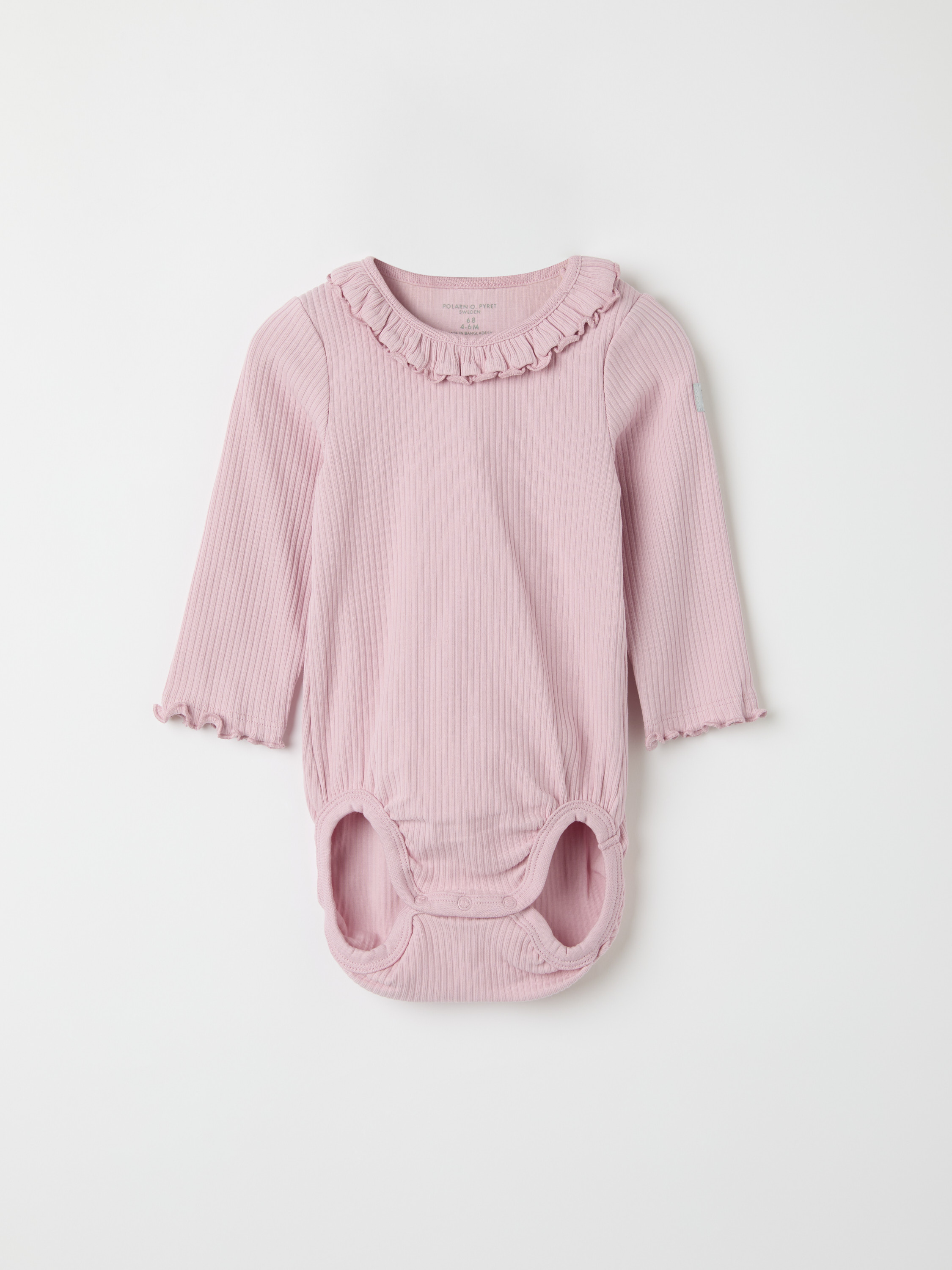Ribbad body med volanger 17494