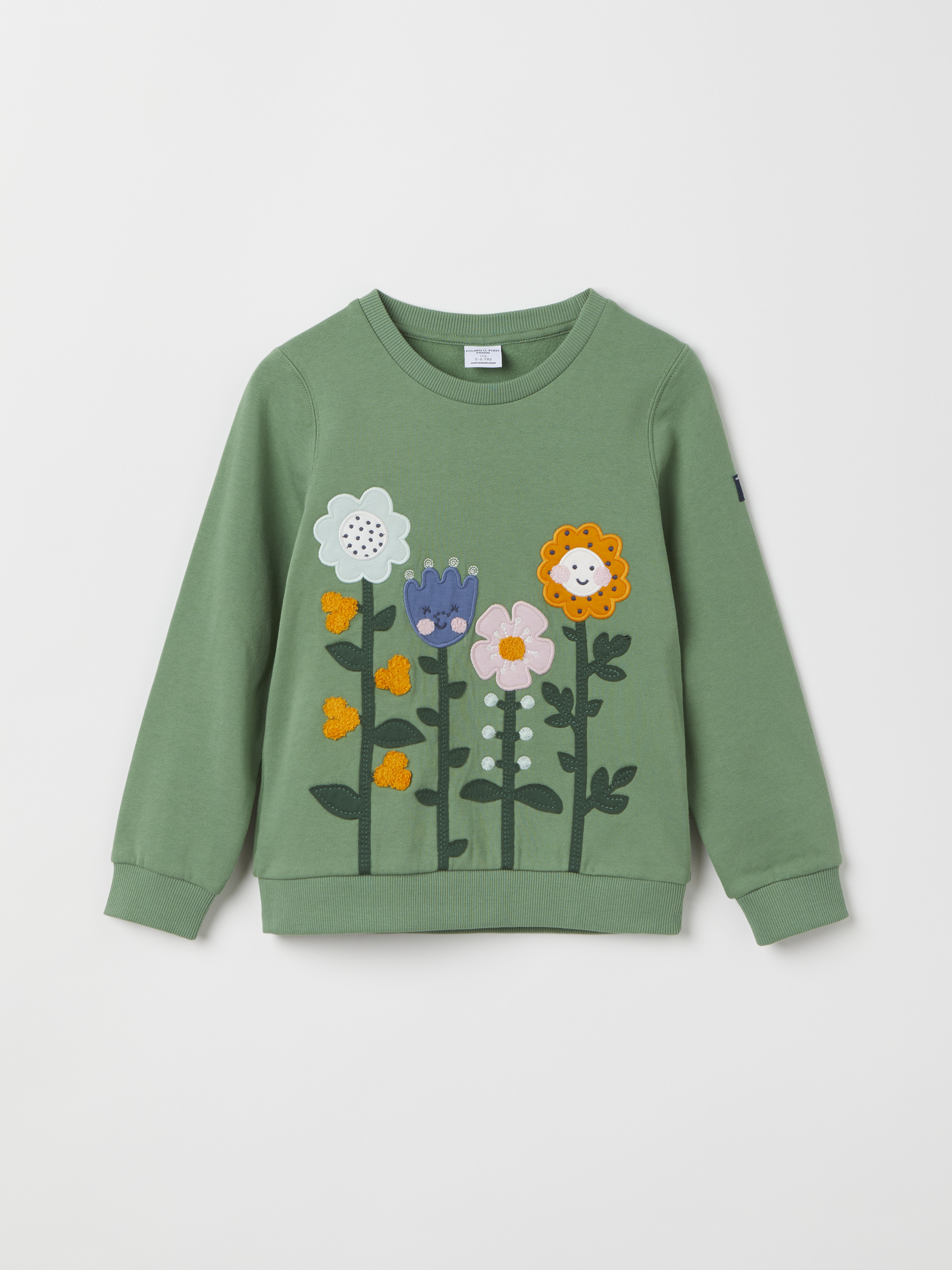 Sweatshirt med brodyr blommig 21065