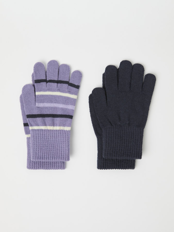 Stickade fingervantar 2-pack
