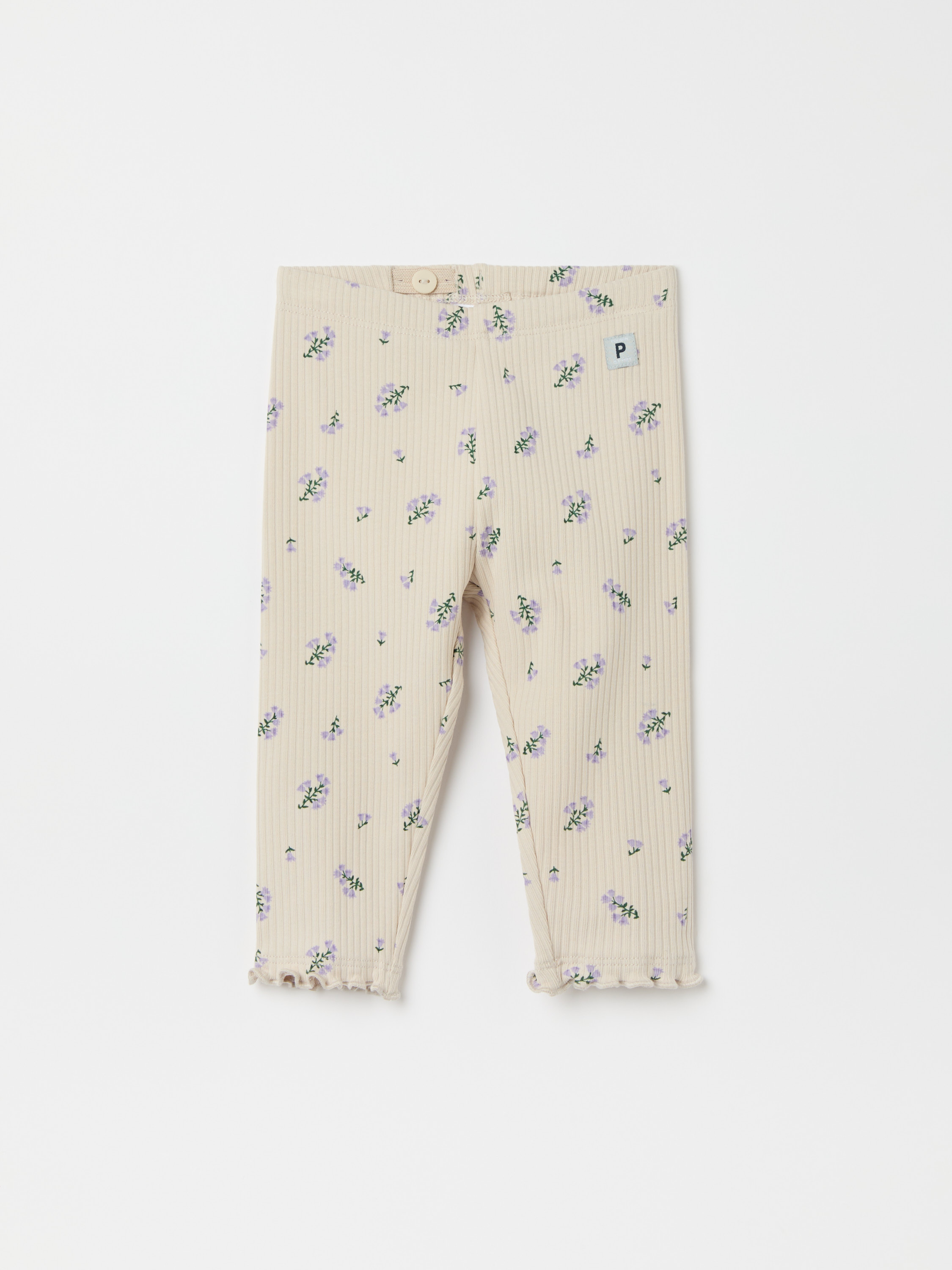 Ribbade leggings baby blommor 18093