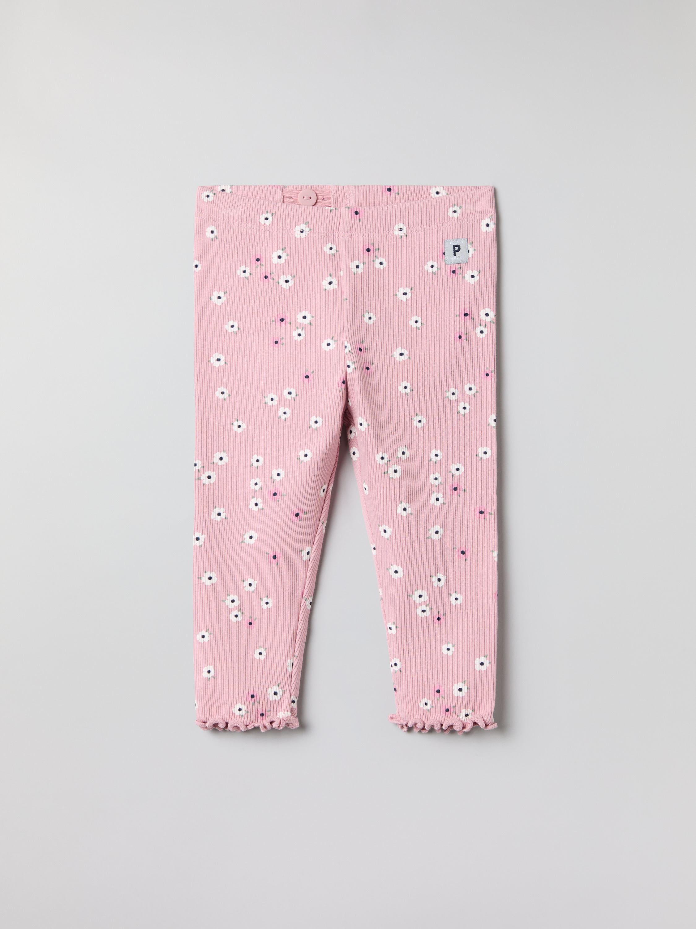 Läs mer om Ribbade leggings blommiga