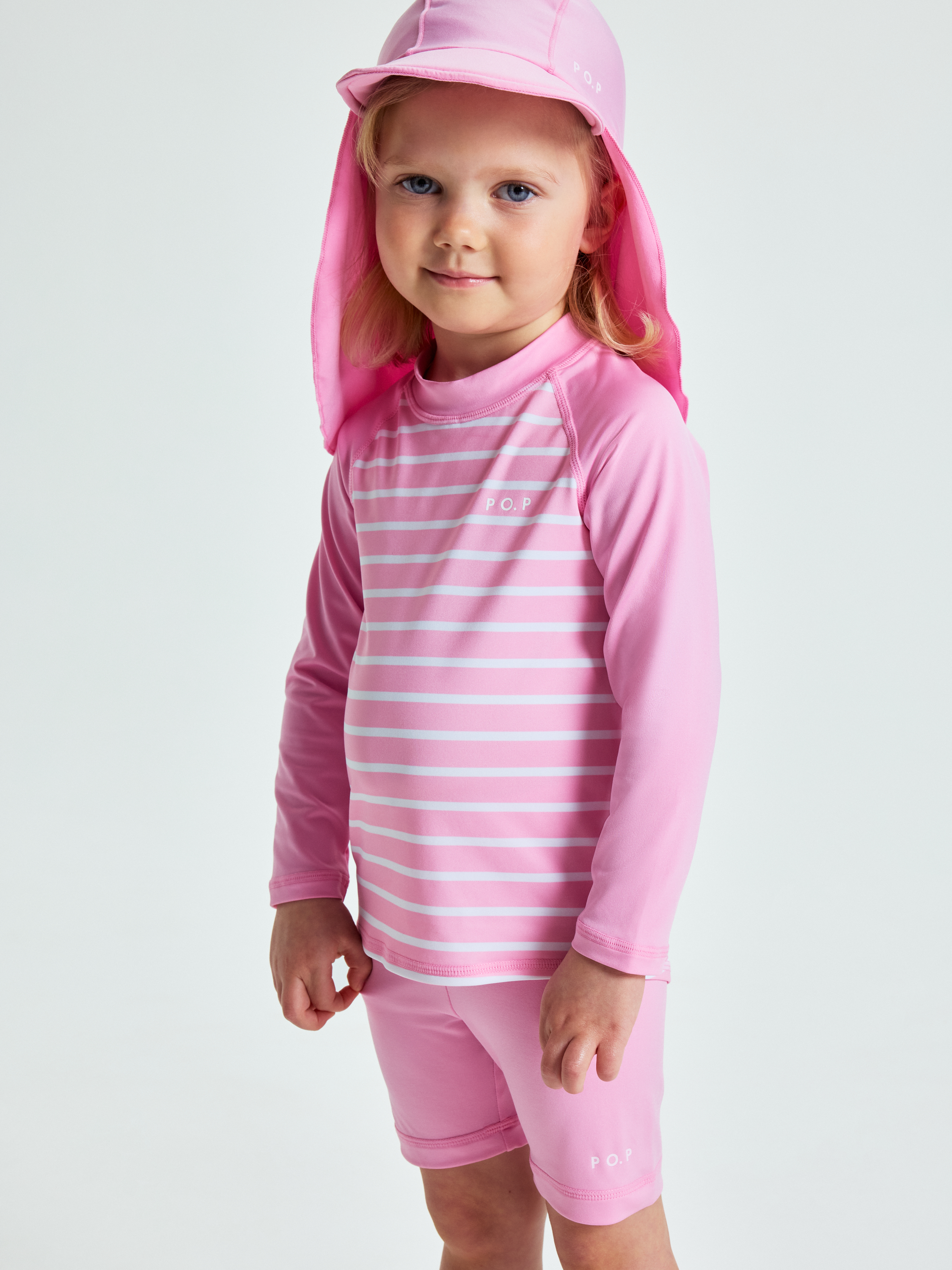 Långärmad UV-tröja randig - Rosa