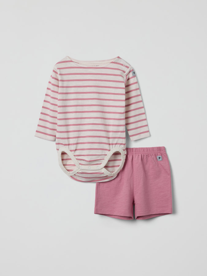 Set med body och shorts randigt Set med body och shorts randigt