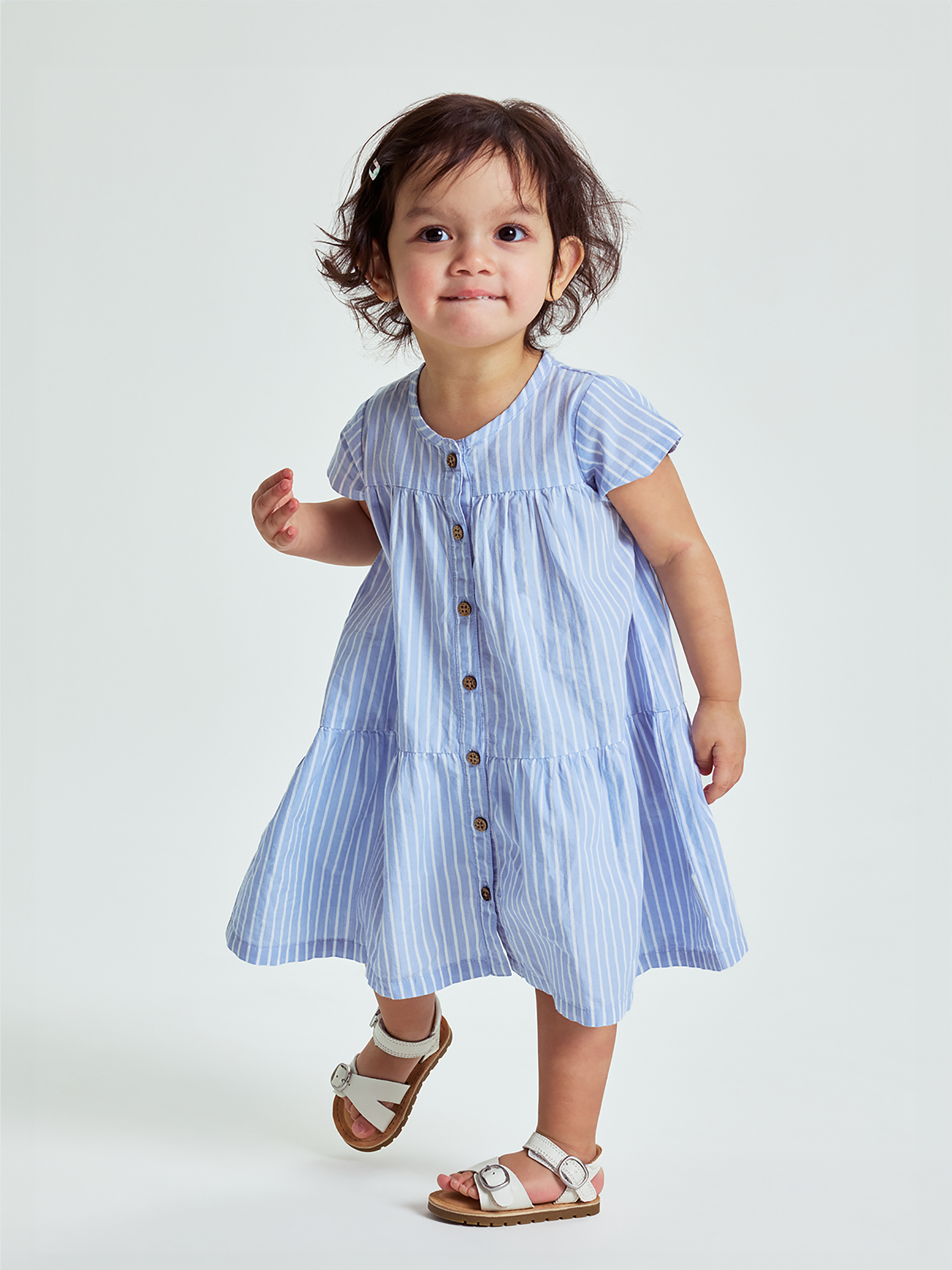 Kortärmad klänning randig | barnklader - klader - klanningar | BabyMode