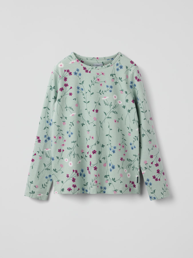 Långärmad topp blommig