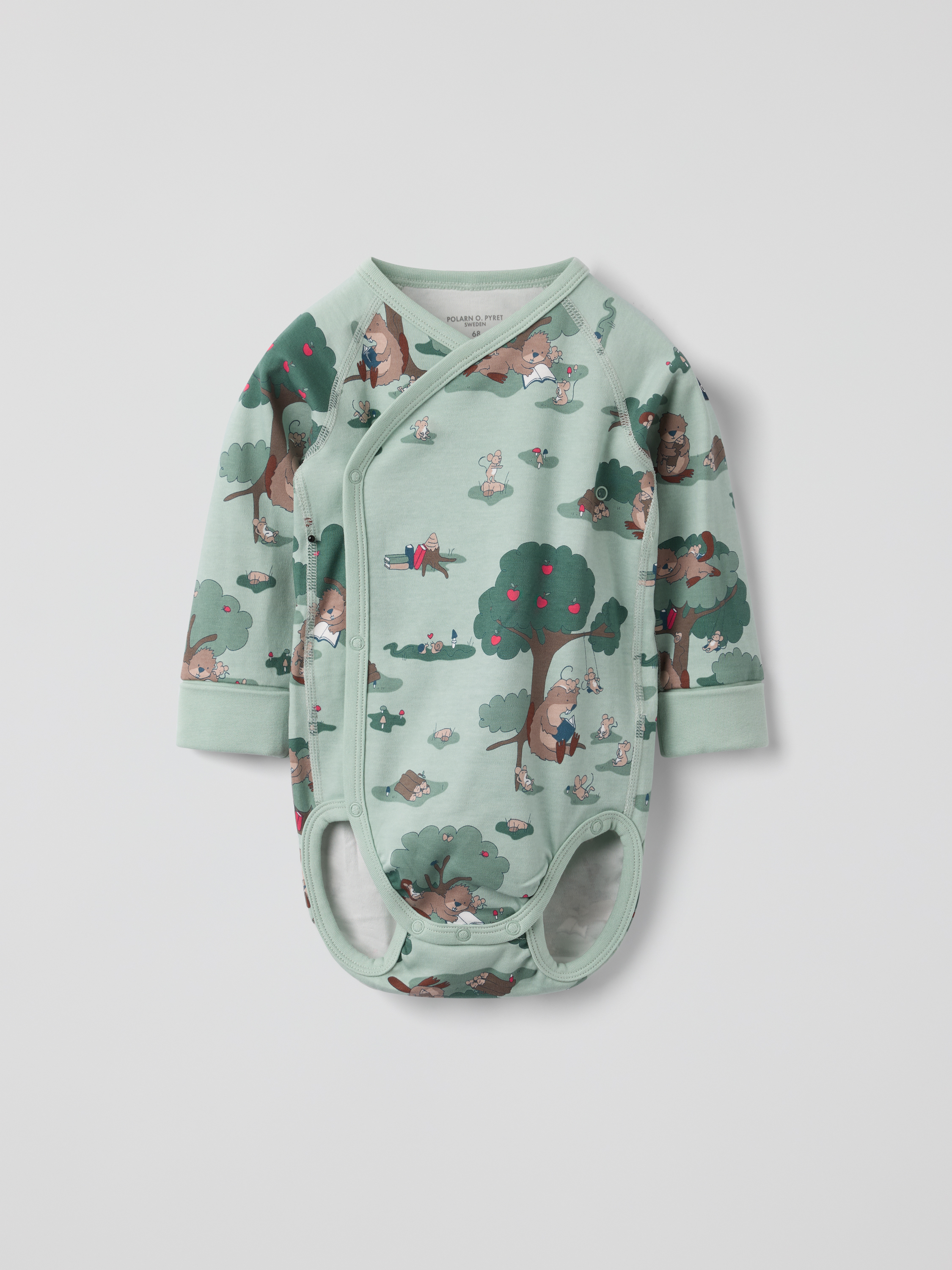 Förlängningsbar omlottbody bäver | barnklader - klader - bodys | BabyMode