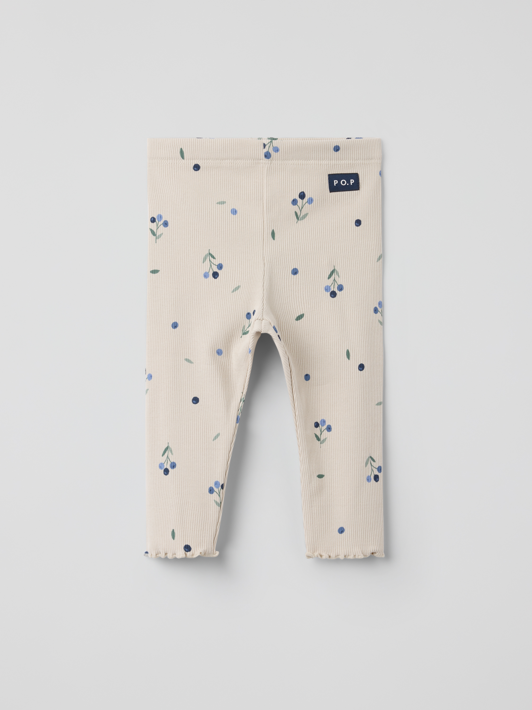 Ribbade leggings blåbär | barnklader - klader - underdelar - leggings | BabyMode