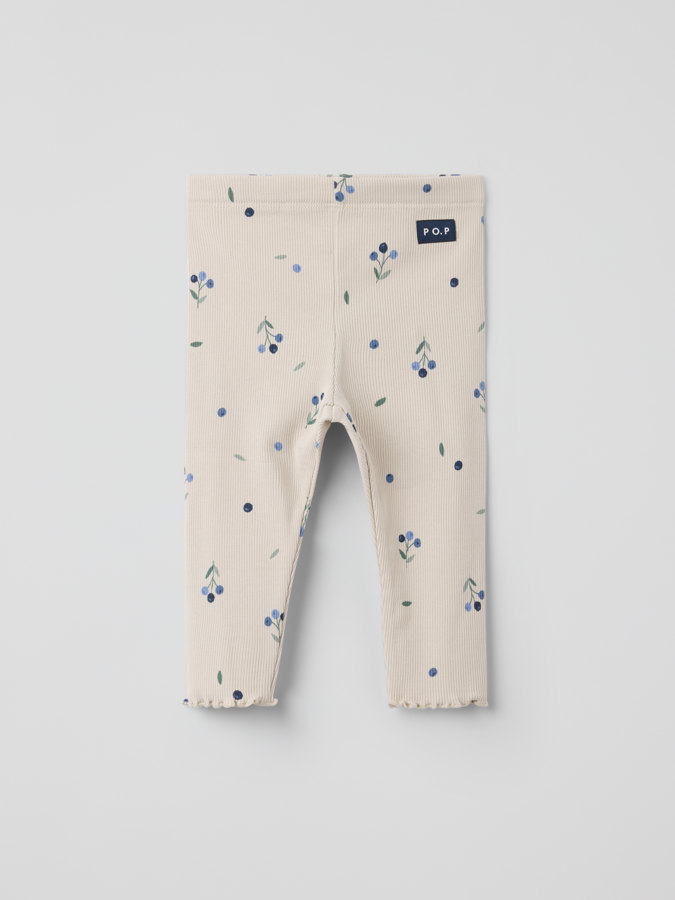 Ribbade leggings blåbär