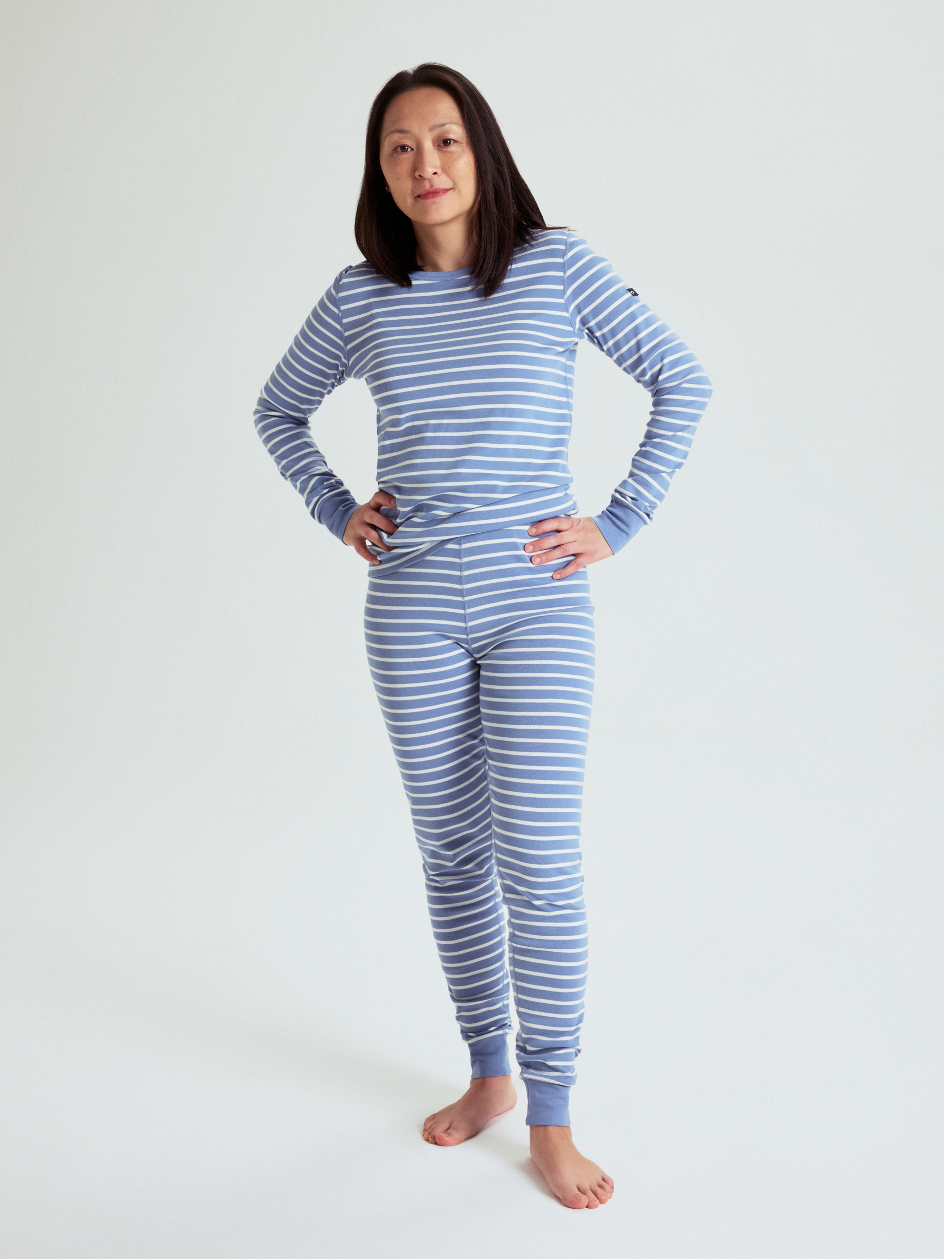 Byxa och tröja randig vuxen | barnklader - pyjamas-nattlinnen - pyjamas | BabyMode