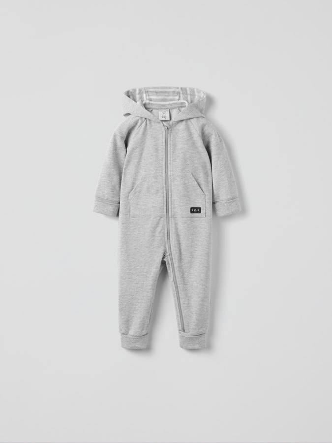 Sweatshirtoverall med luva