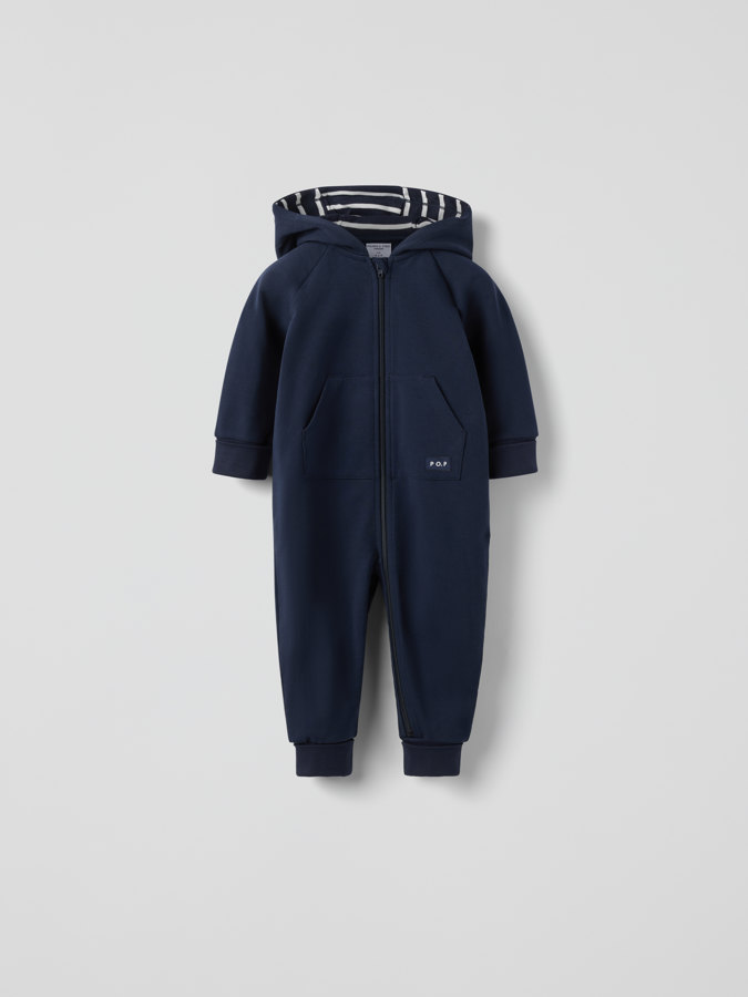 Sweatshirtoverall med luva