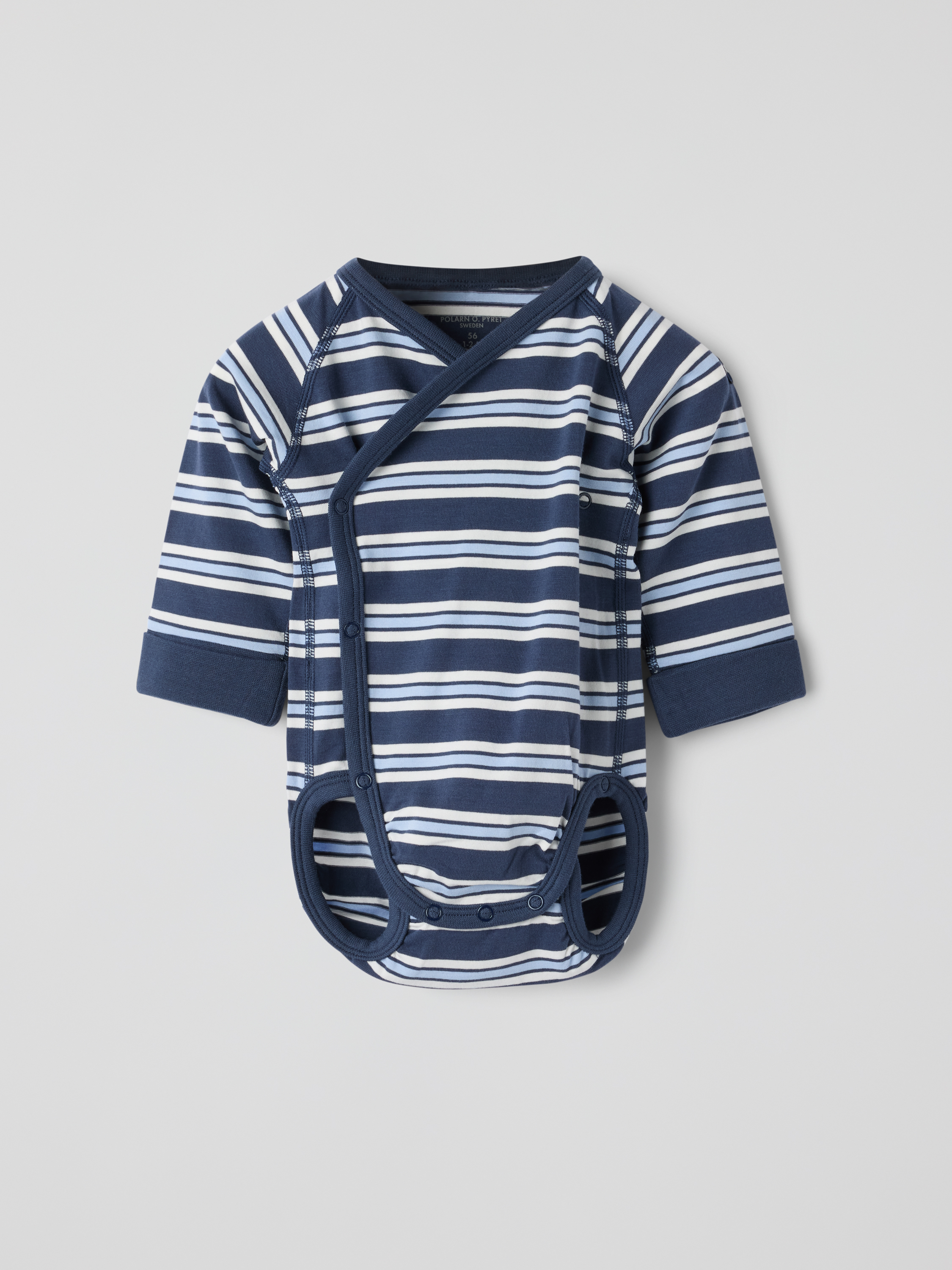 Förlängningsbar omlottbody randig | barnklader - klader - bodys | BabyMode