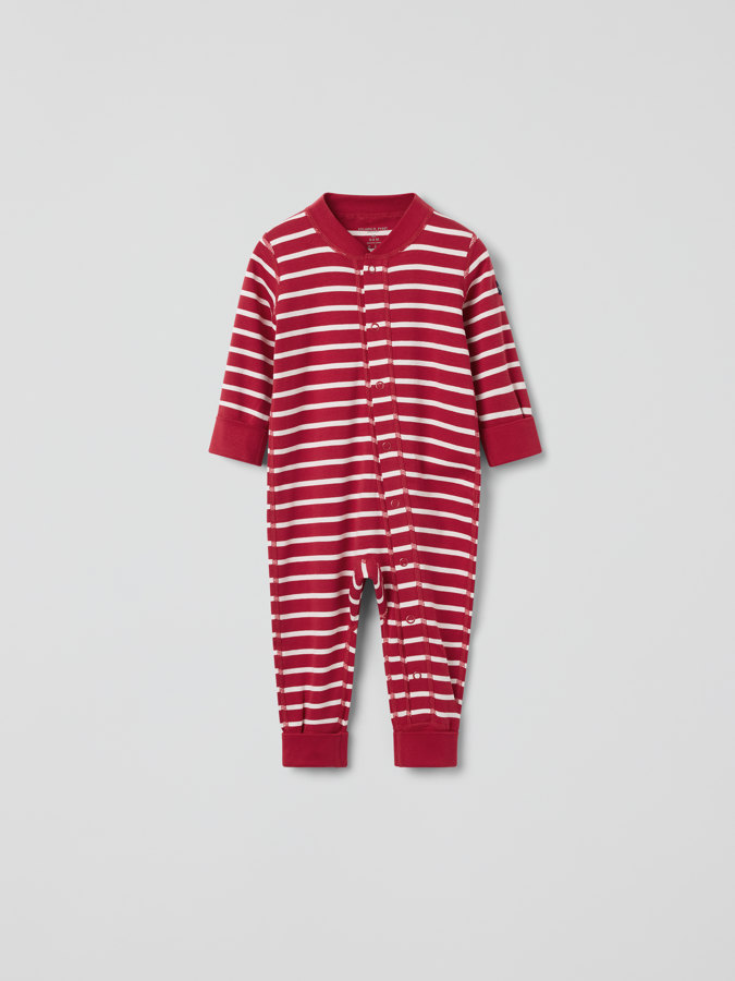 Trikåoverall randig