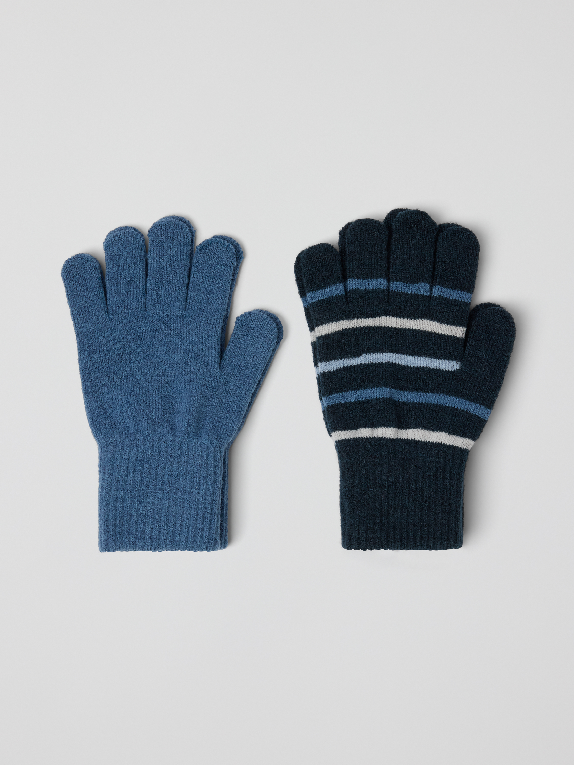 2-pack stickade fingervantar - Mörk marinblå
