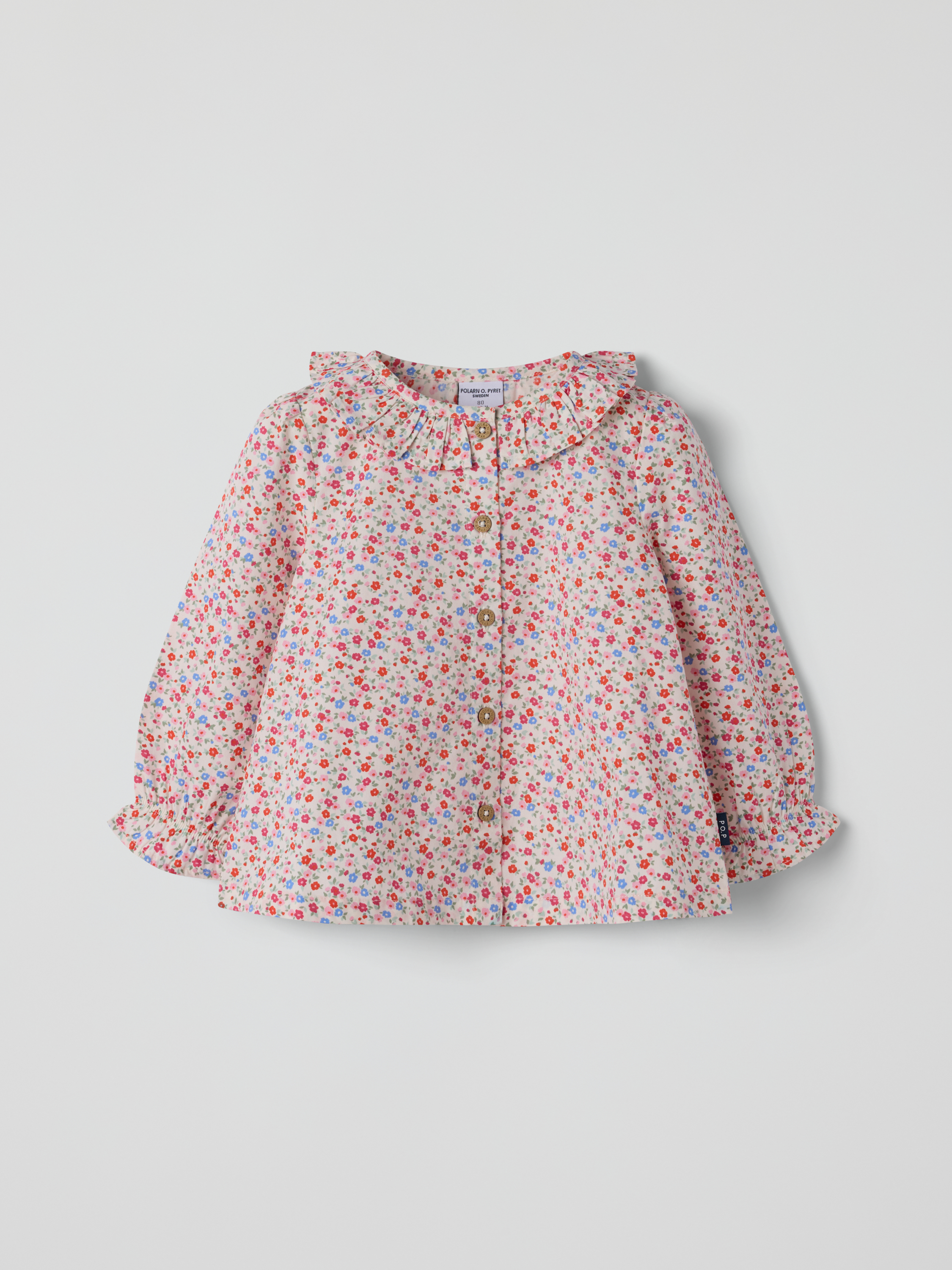 Långärmad body blommig | barnklader - klader - overdelar | BabyMode