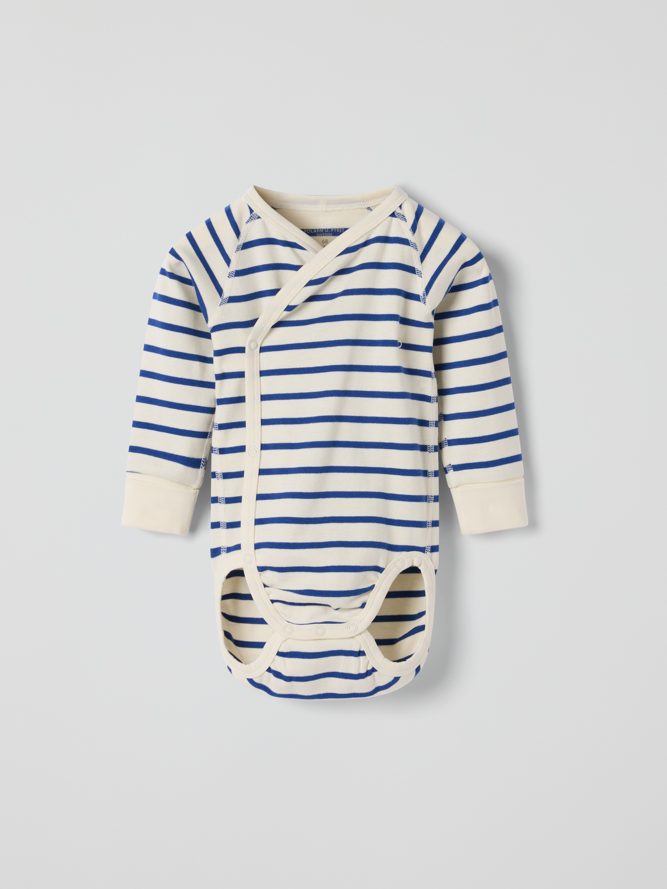 Förlängningsbar omlottbody randig | barnklader - klader - bodys | BabyMode