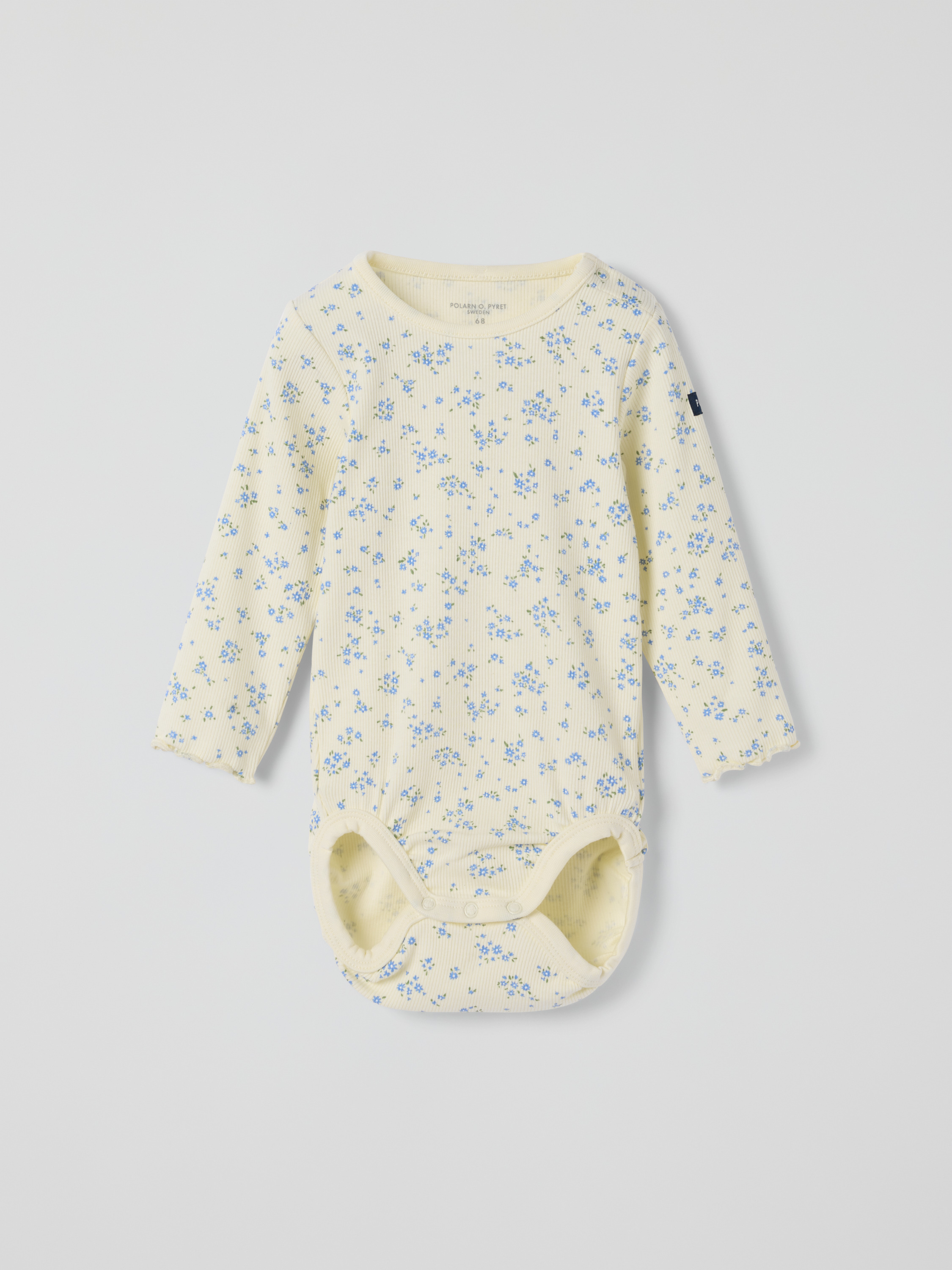 Ribbad body blommig | barnklader - klader - bodys | BabyMode