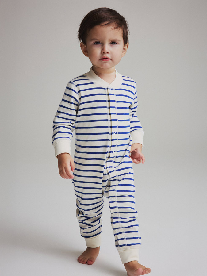 Trikåoverall randig