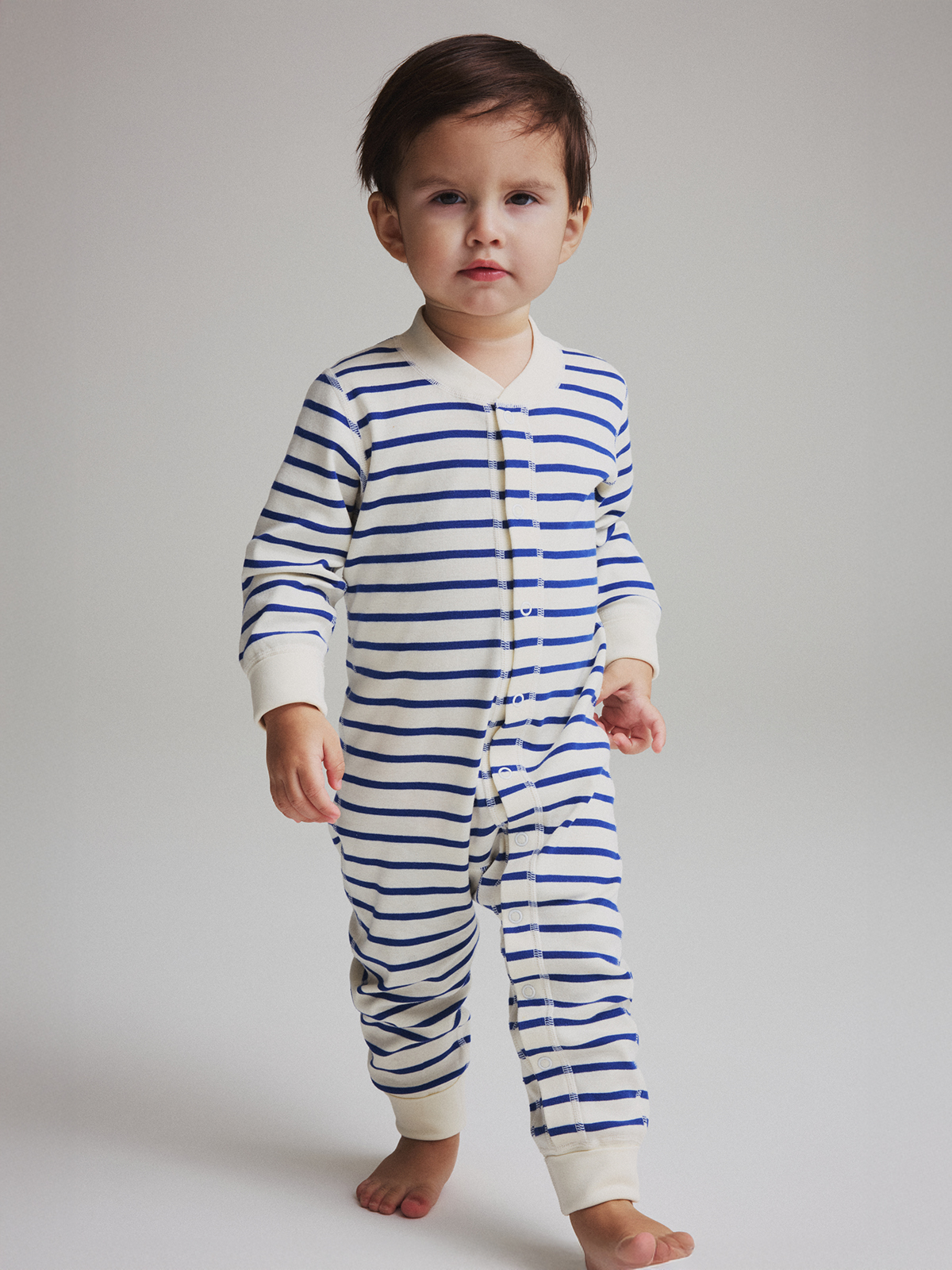 Trikåoverall randig | barnklader - klader - sparkdrakt-overall | BabyMode