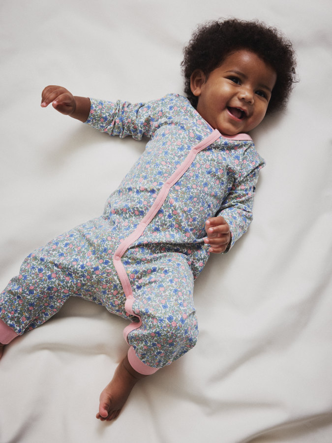 Pyjamasoverall blommig
