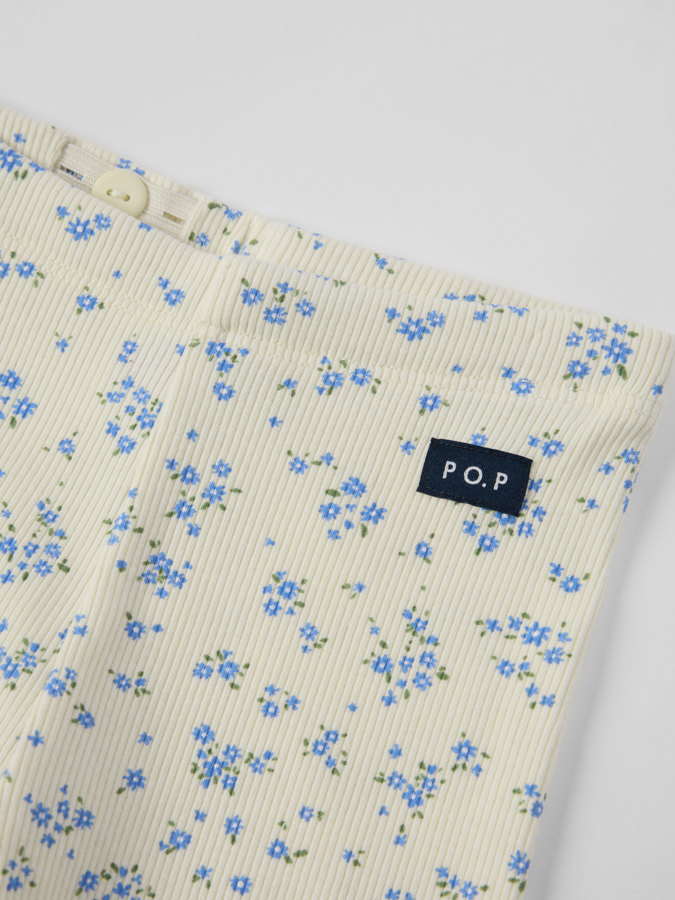 Ribbade leggings blommiga