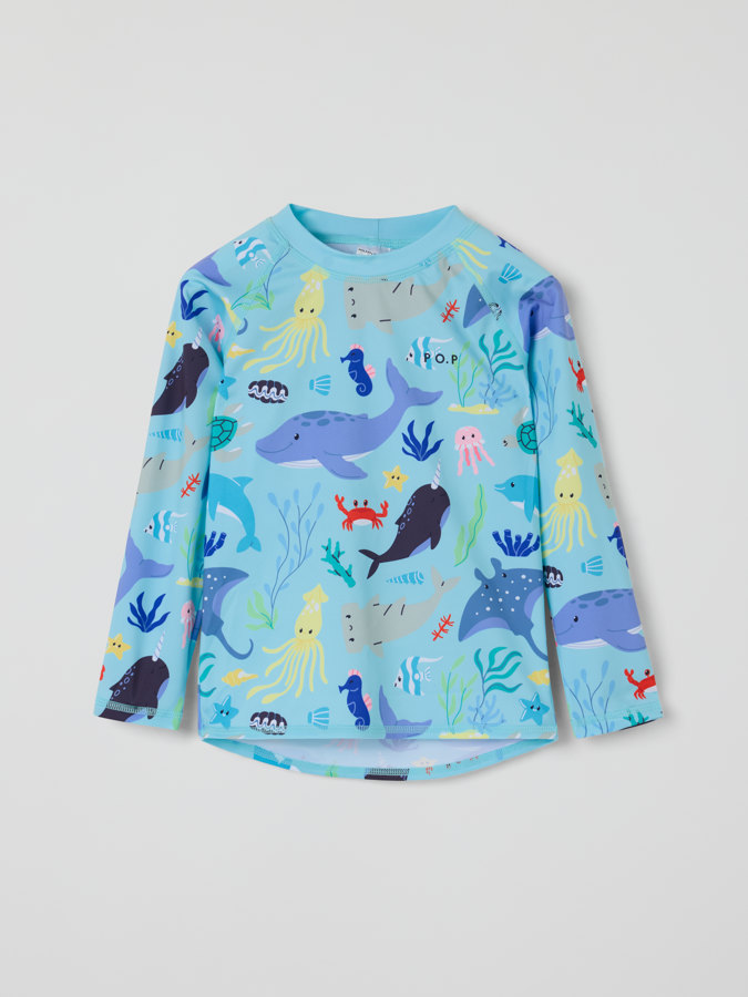 Långärmad UV-tröja undervattensdjur Långärmad UV-tröja undervattensdjur