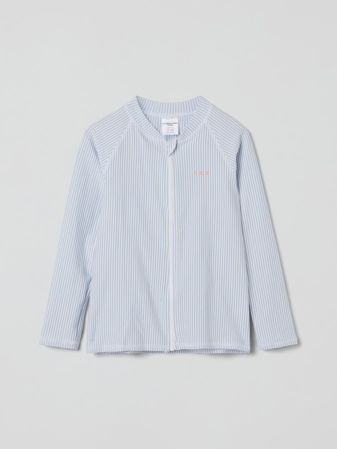 UV-tröja med dragkedja randig