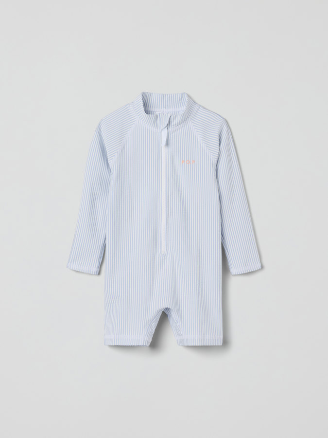 Långärmad UV-dräkt randig